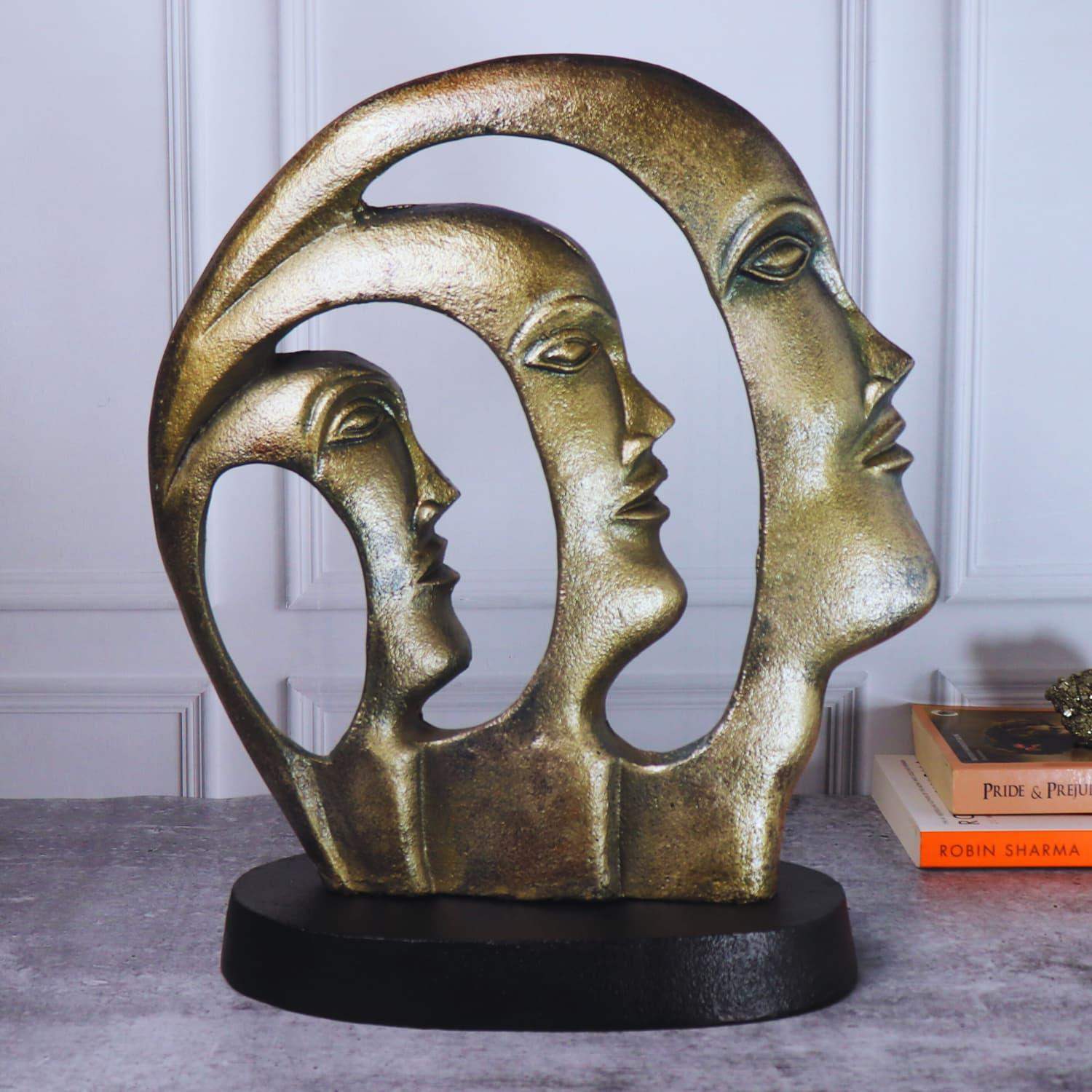 Glorious Three Faces Metal Artefact