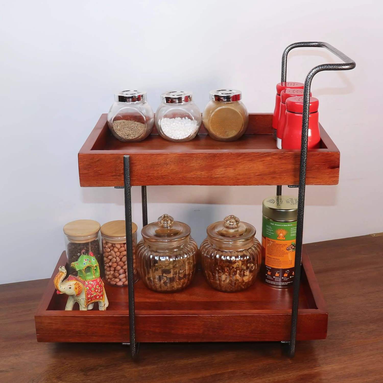 loosebucket®The Woodpecker Versatile wooden Kitchen  Organizer| living area Versatile Organizer |Spice rack| Grocery organizer for kitchen