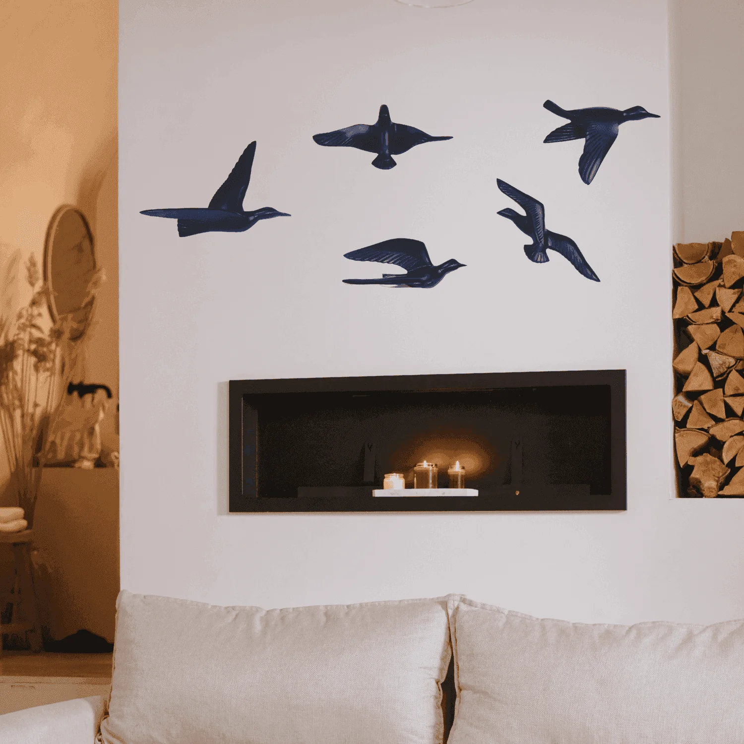 The Flying Birds  Matte black finish (Set of 5)