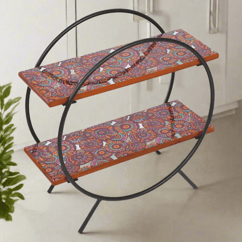 loosebucket®Gulmohar Circular wooden Kitchen Organizer