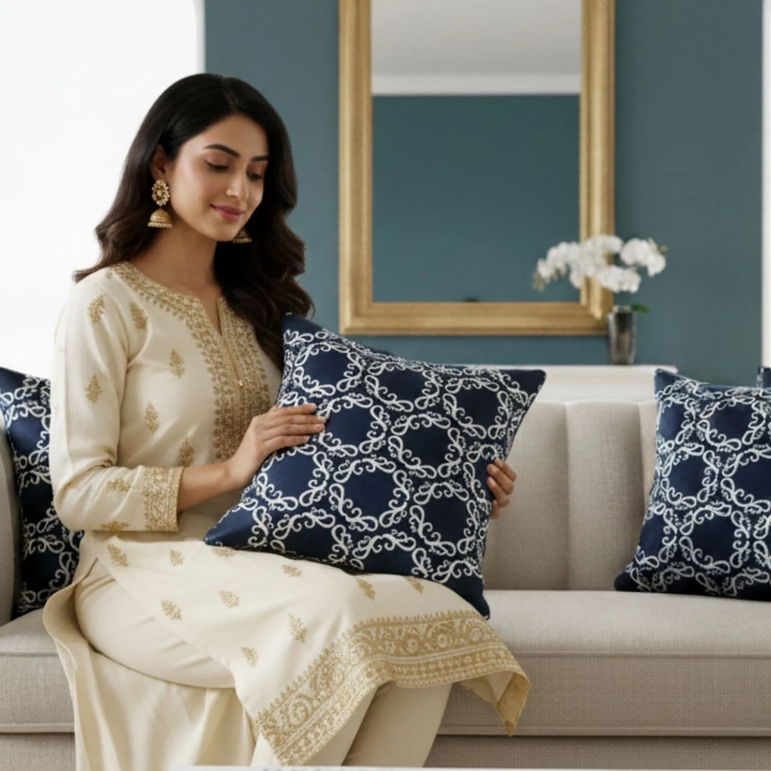 The Blue bellissimo Cushion covers