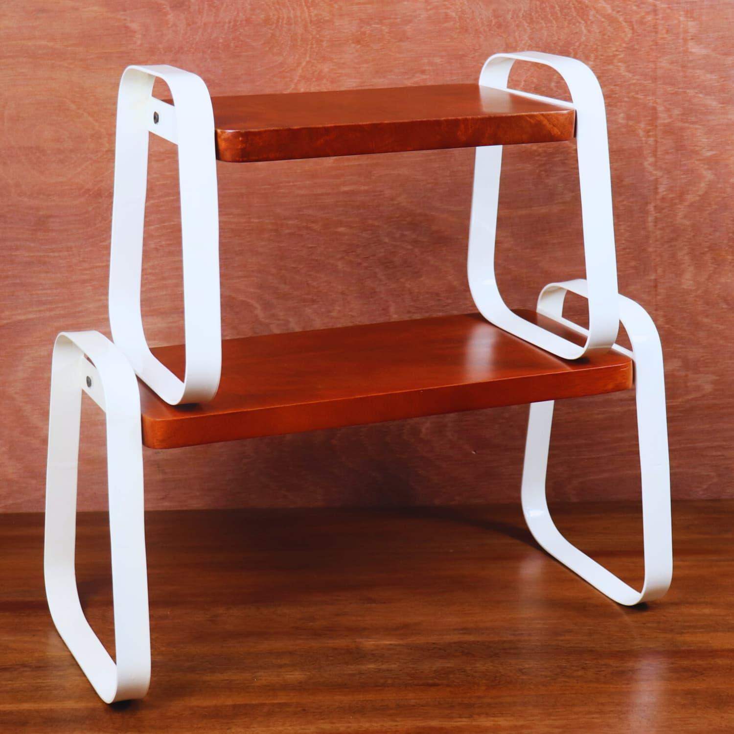 loosebucket®The Stackable wooden  kitchen Organizer set of 2| living area Versatile Organizer |Spice rack| Grocery organizer for kitchen