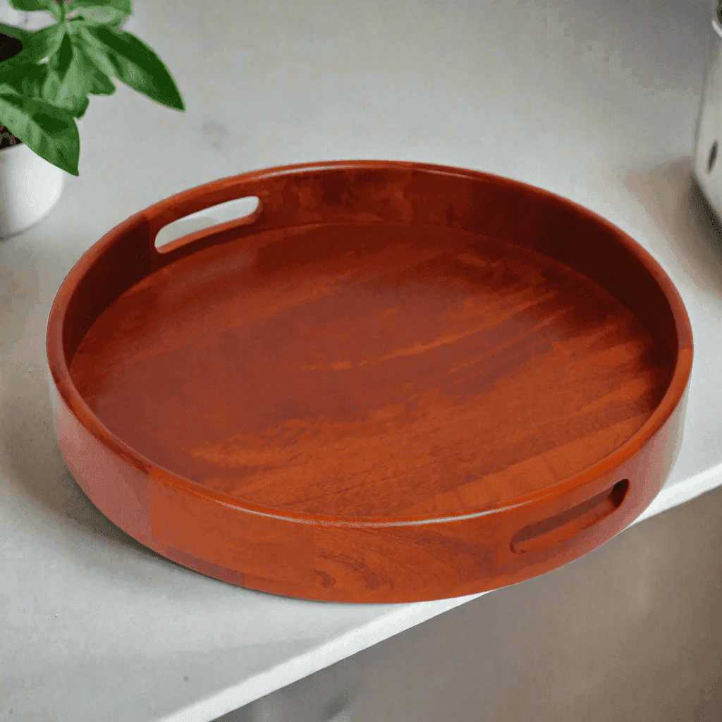 The Wooden Round Serving Trays  (Big Fam Collection)