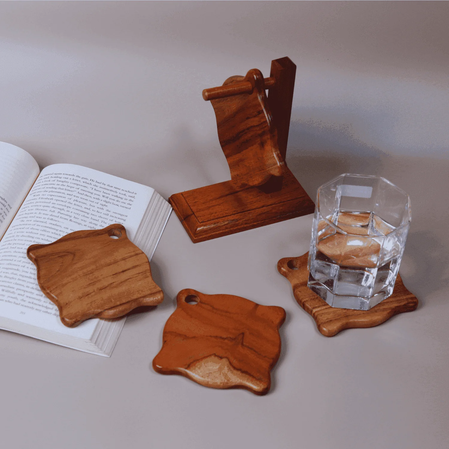 The Curvy Figure Acacia wood Table coasters