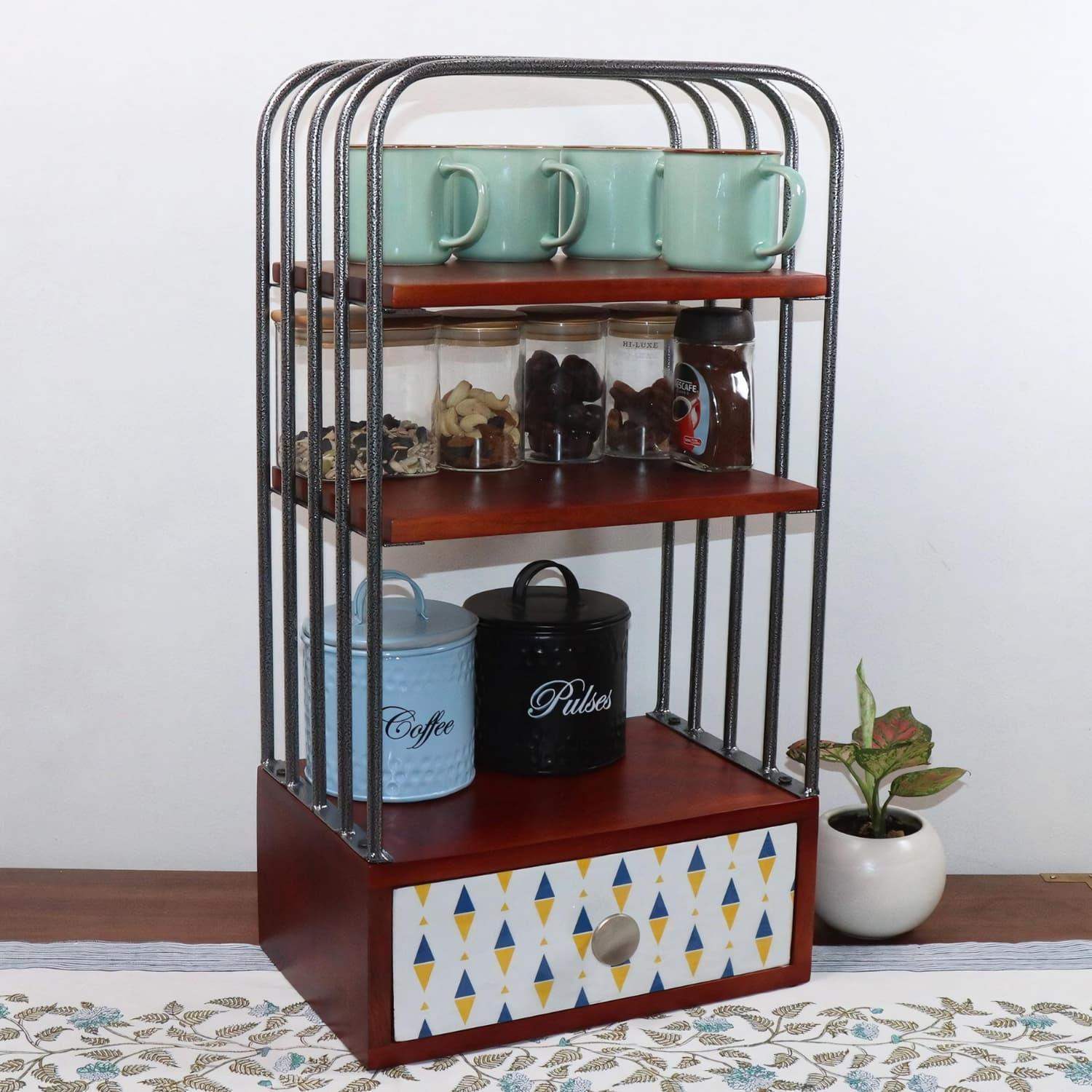 loosebucket®The Majestic Wooden Kitchen Organizer|Spice rack| Versatile organizer for home