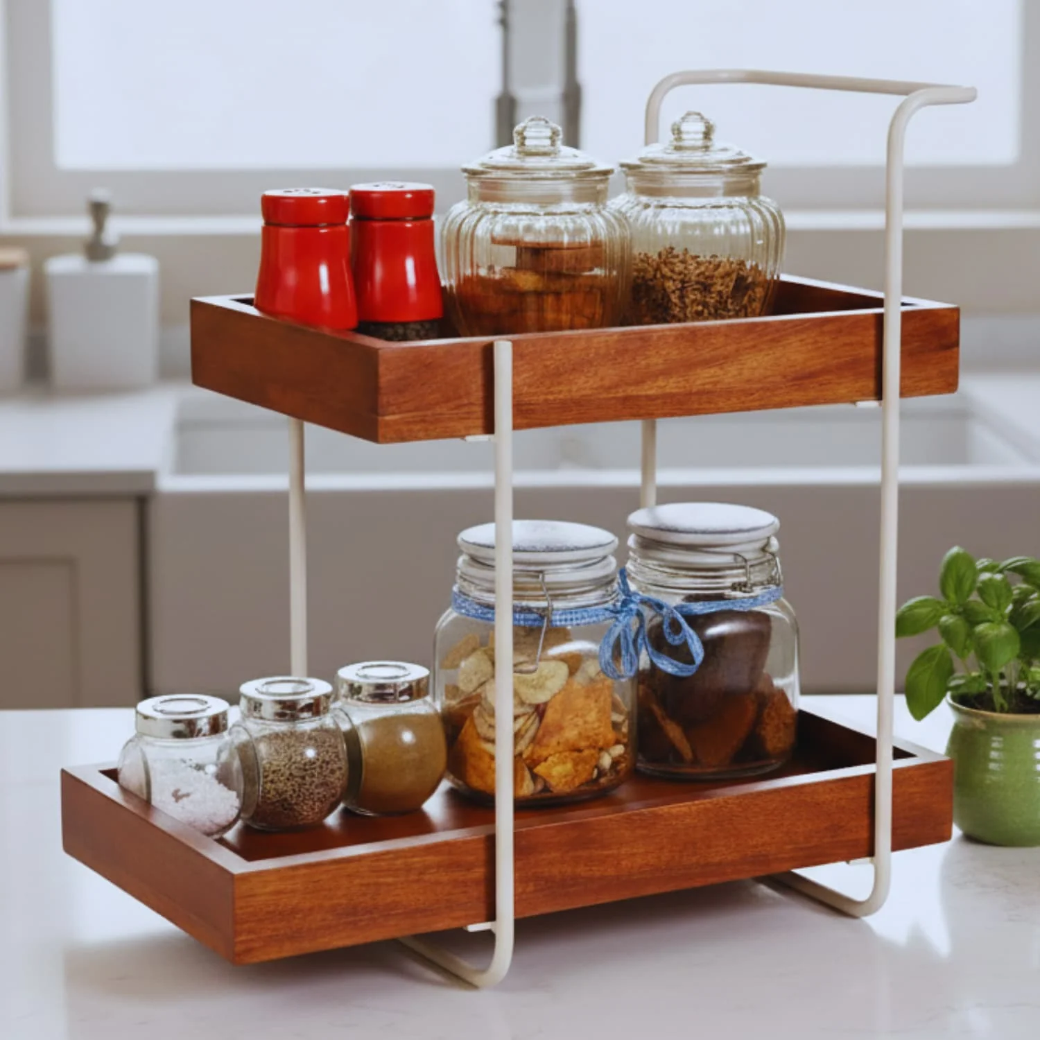 The Woodnest Versatile wooden Kitchen  Organizer