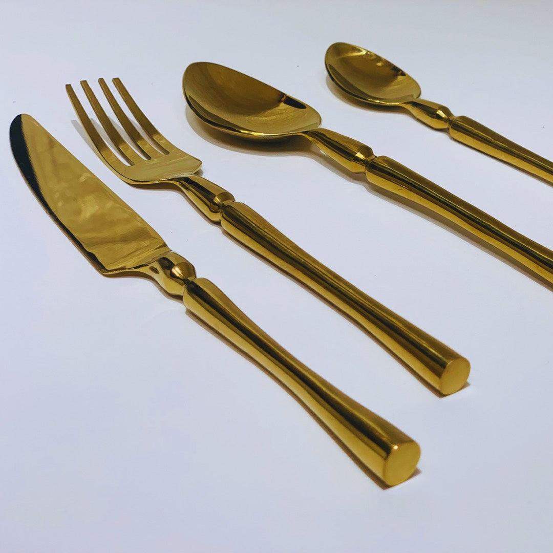 The Golden Cutlery set with Glossy PVD coating (The Veera Collection)