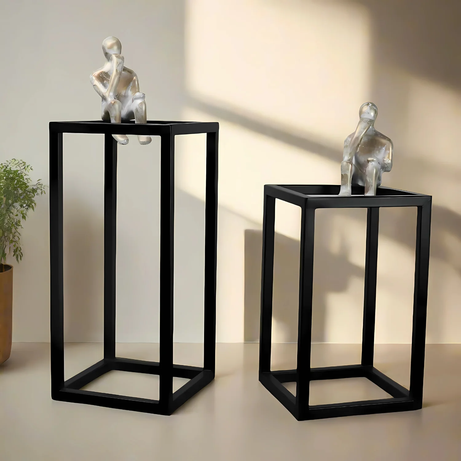 Thinkers Perch Table Showpiece | Table Sculpture| Table Object| Table Accent in  Metal