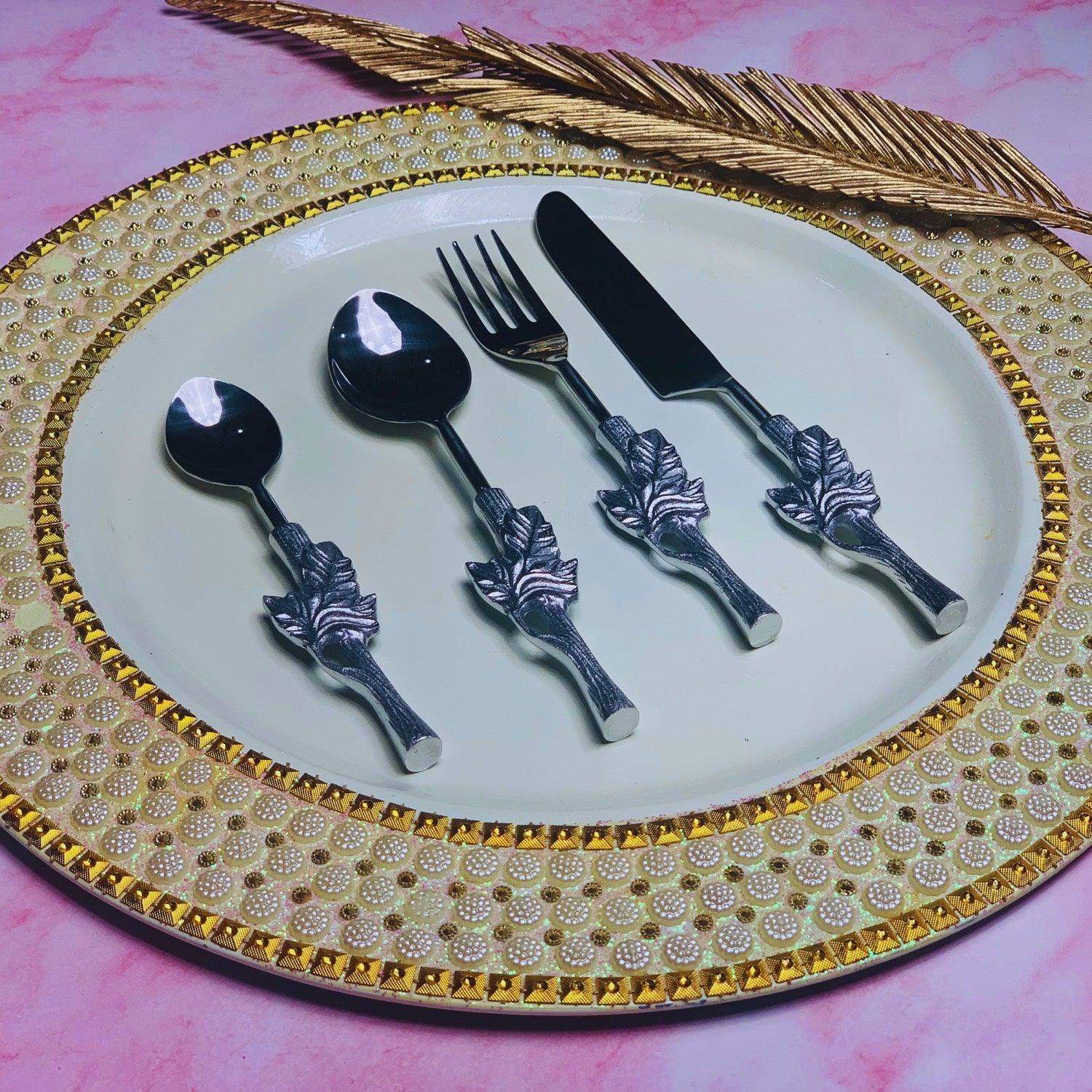 Silver glare PVD coating Cutlery Set (The Silver Trending Collection )