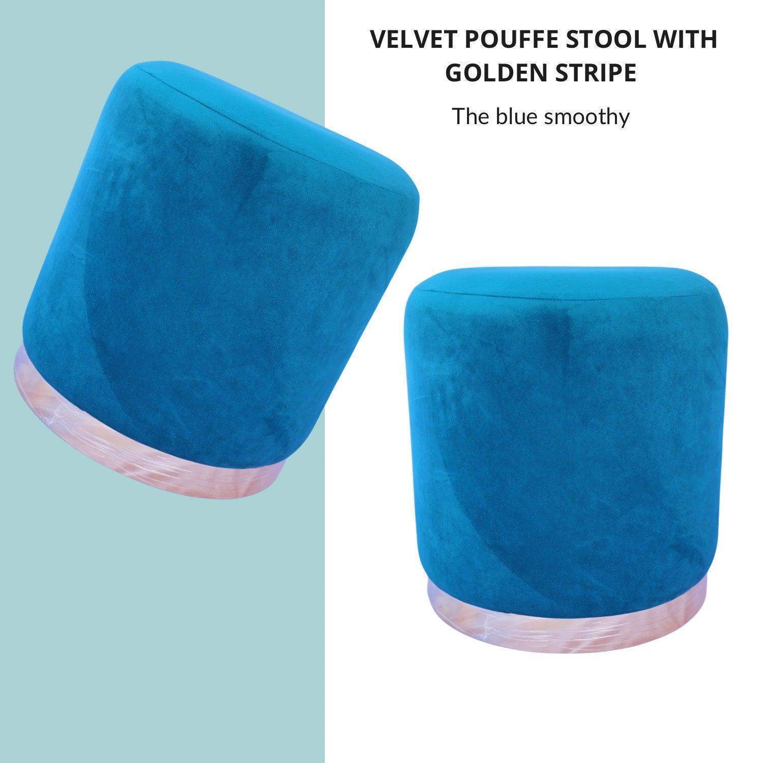 Wooden Velvet Stool