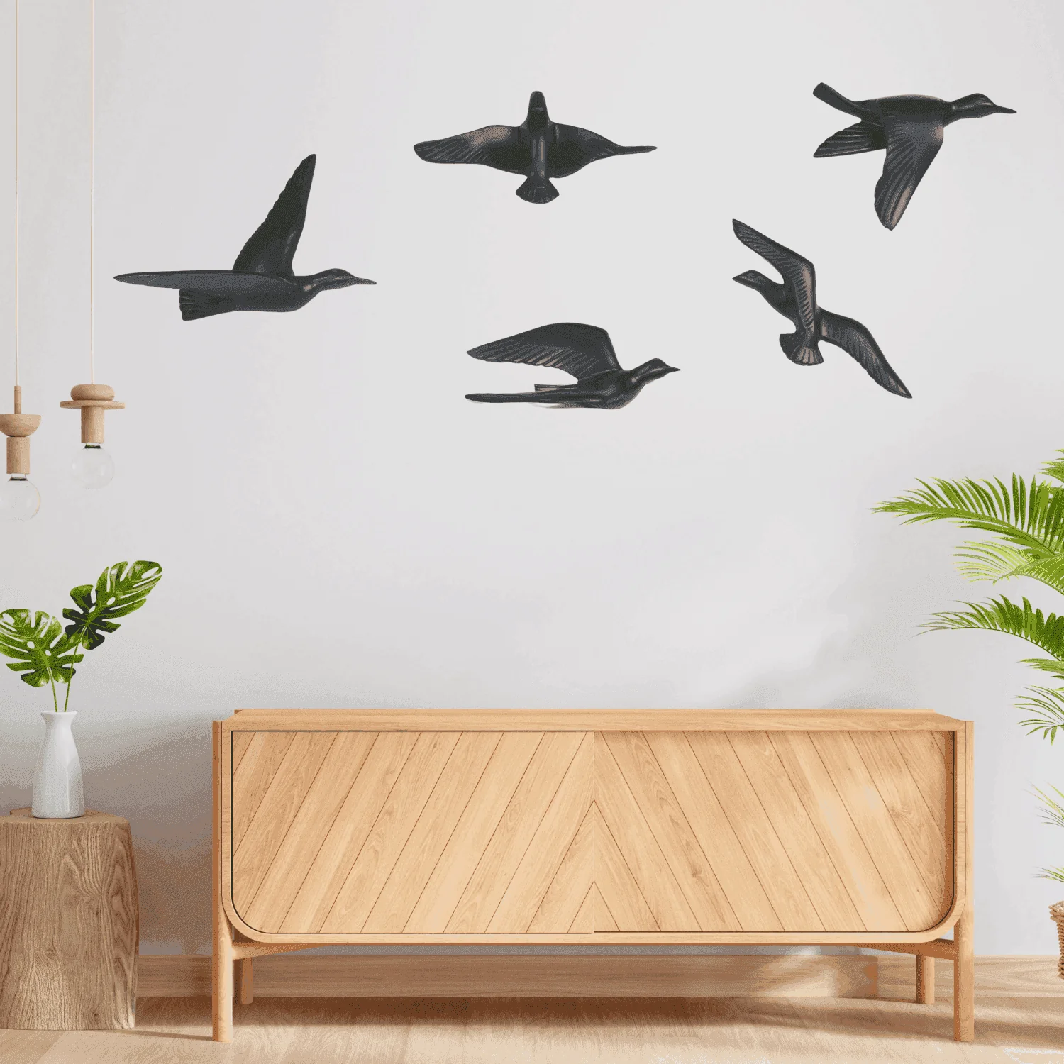 The Flying Birds  Matte black finish (Set of 5)