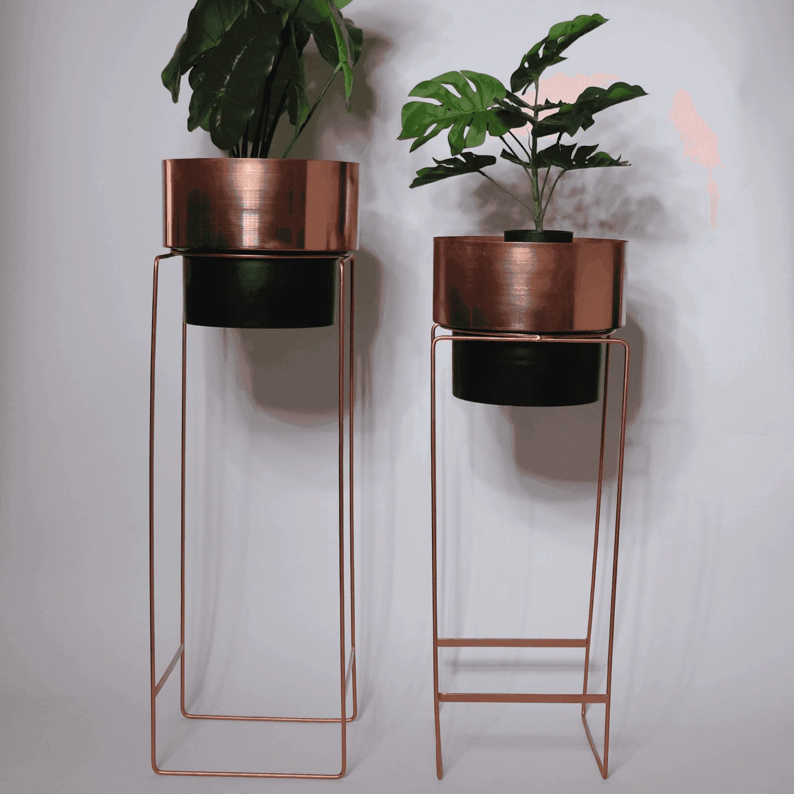 Antique Copper Metal Planters (Set of 2)