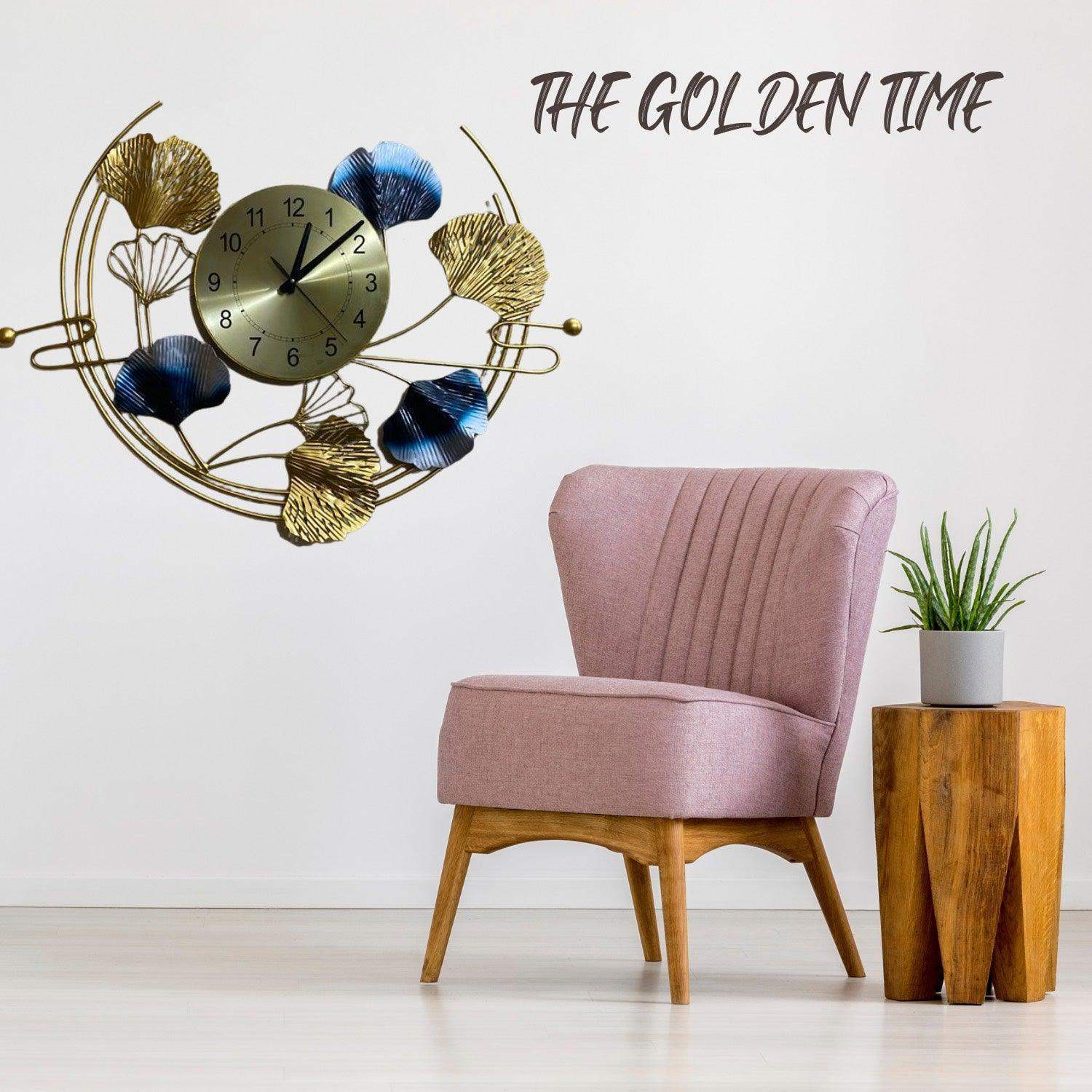 Metal Wall Clock (The Golden Time)