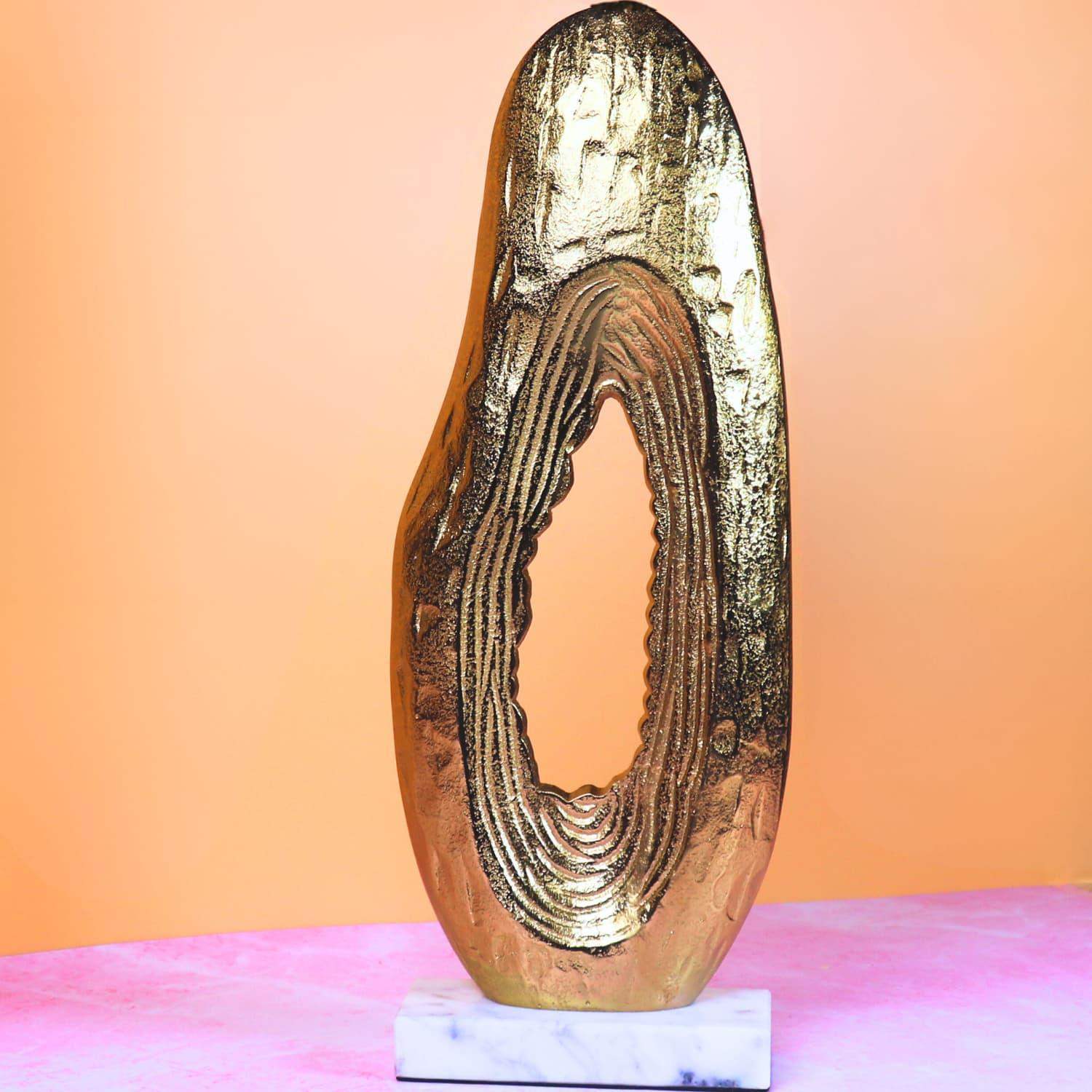 The Curvy Sculpture in Aluminum Metal  Raw Finish