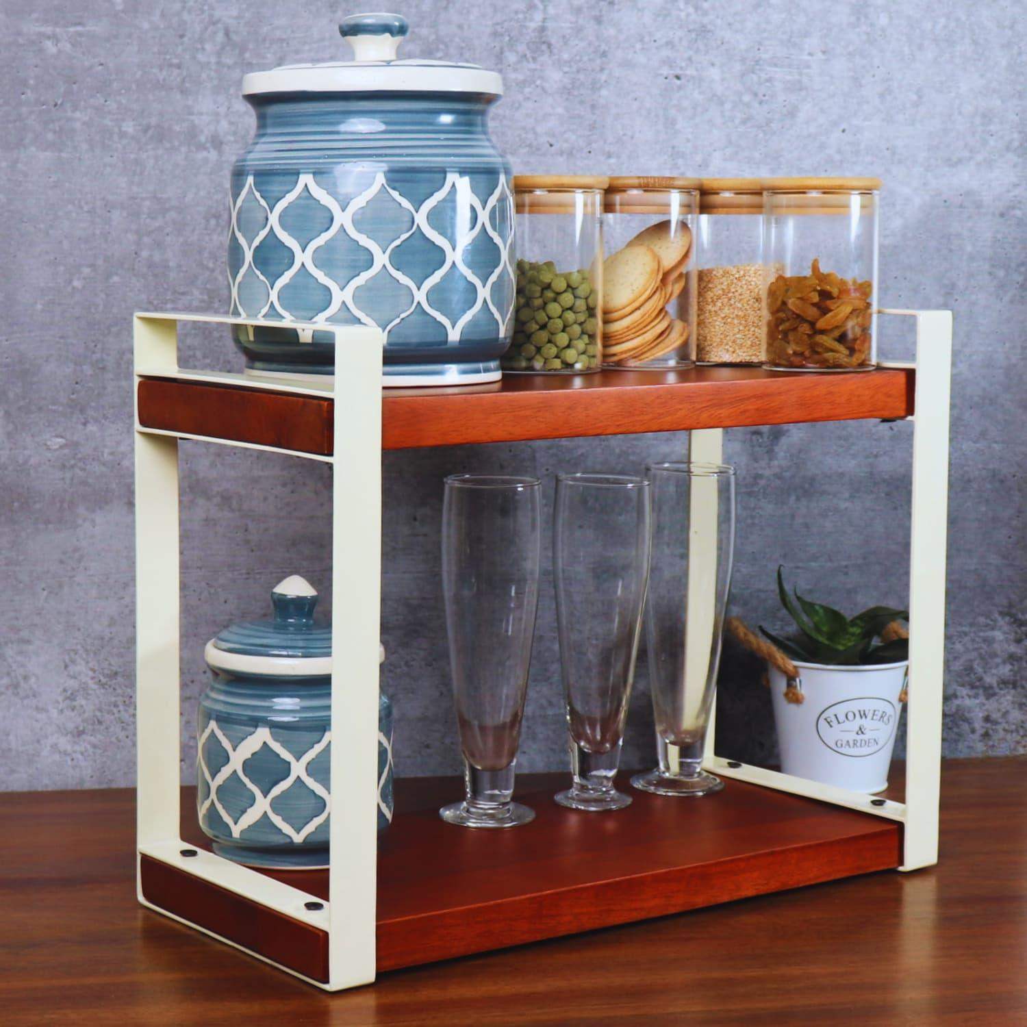 loosebucket®The Woodline kitchen Organizer| living area Versatile Organizer |Spice rack| Grocery organizer for kitchen