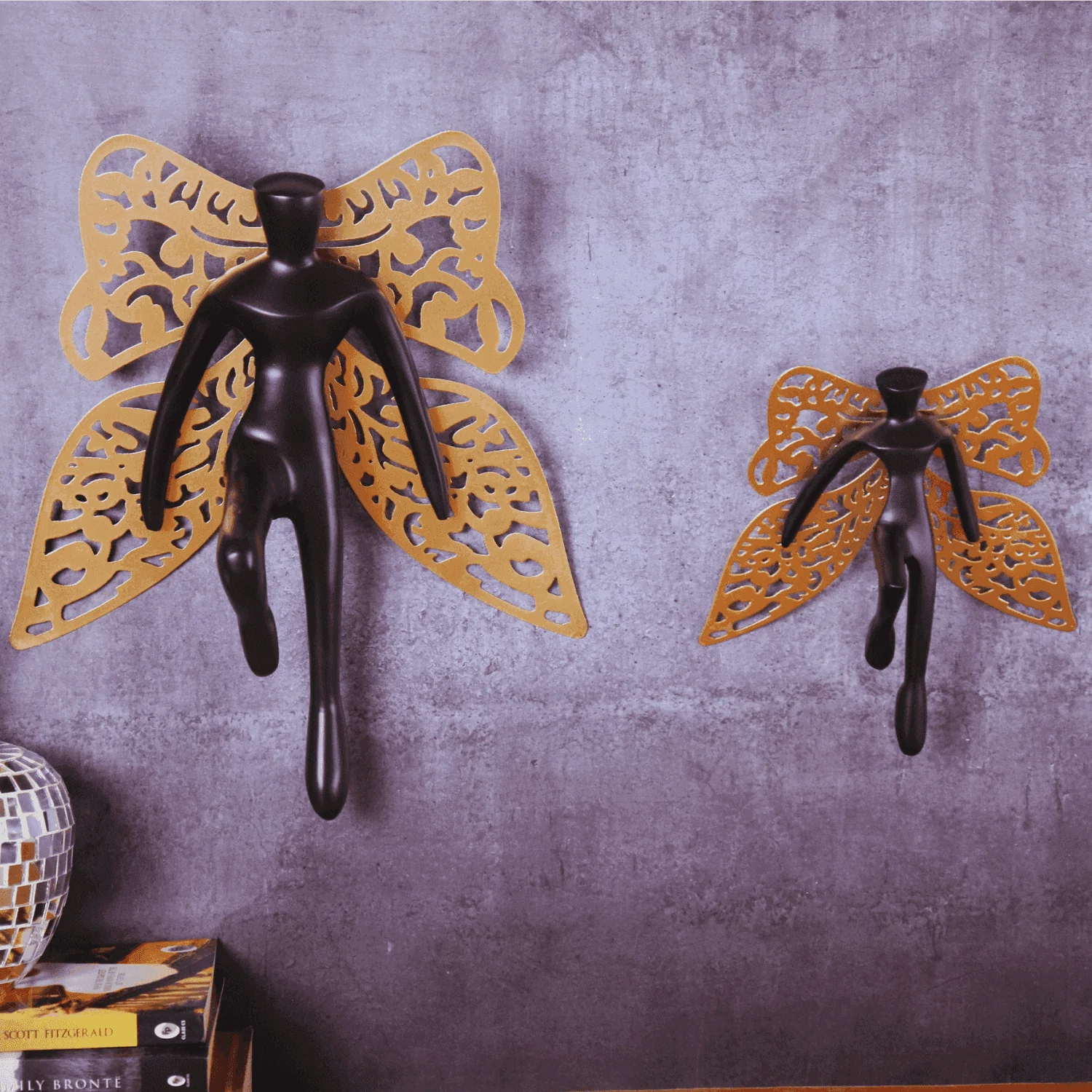 The Flying Angel Wall Metal Art in Black finish