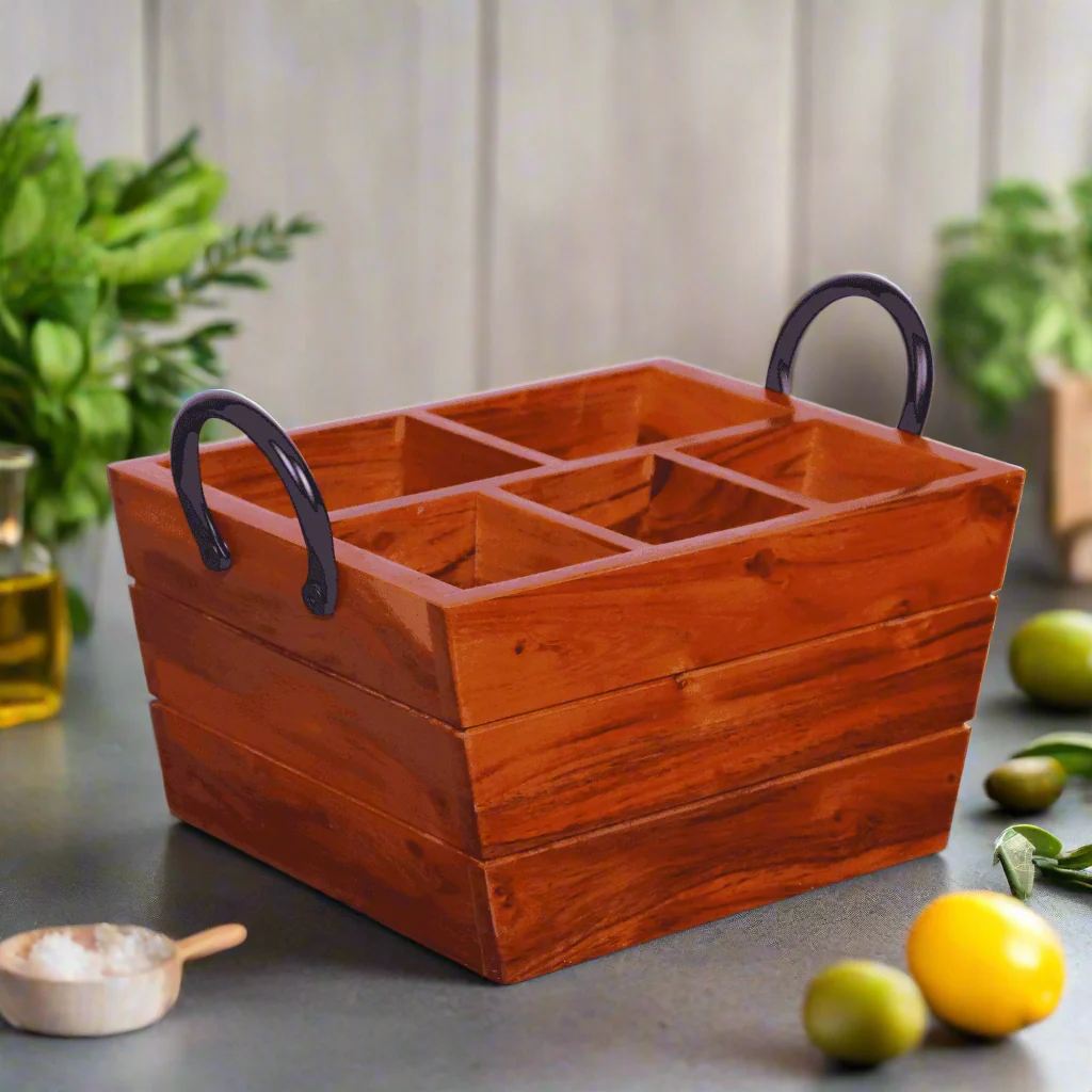 Wooden Cutlery Organizer Caddy Maddy