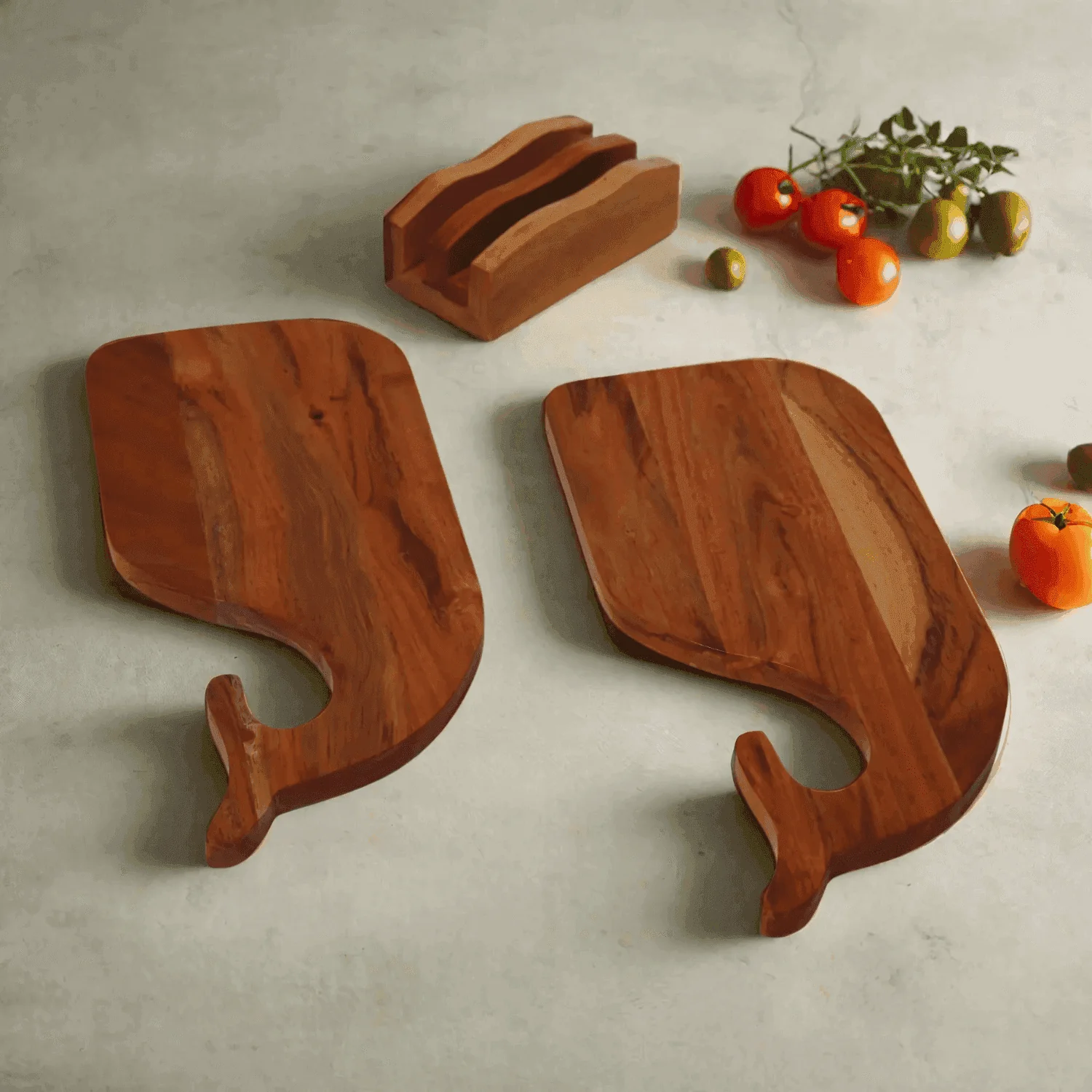 Chopping board with stand (Whales Tails Wave)