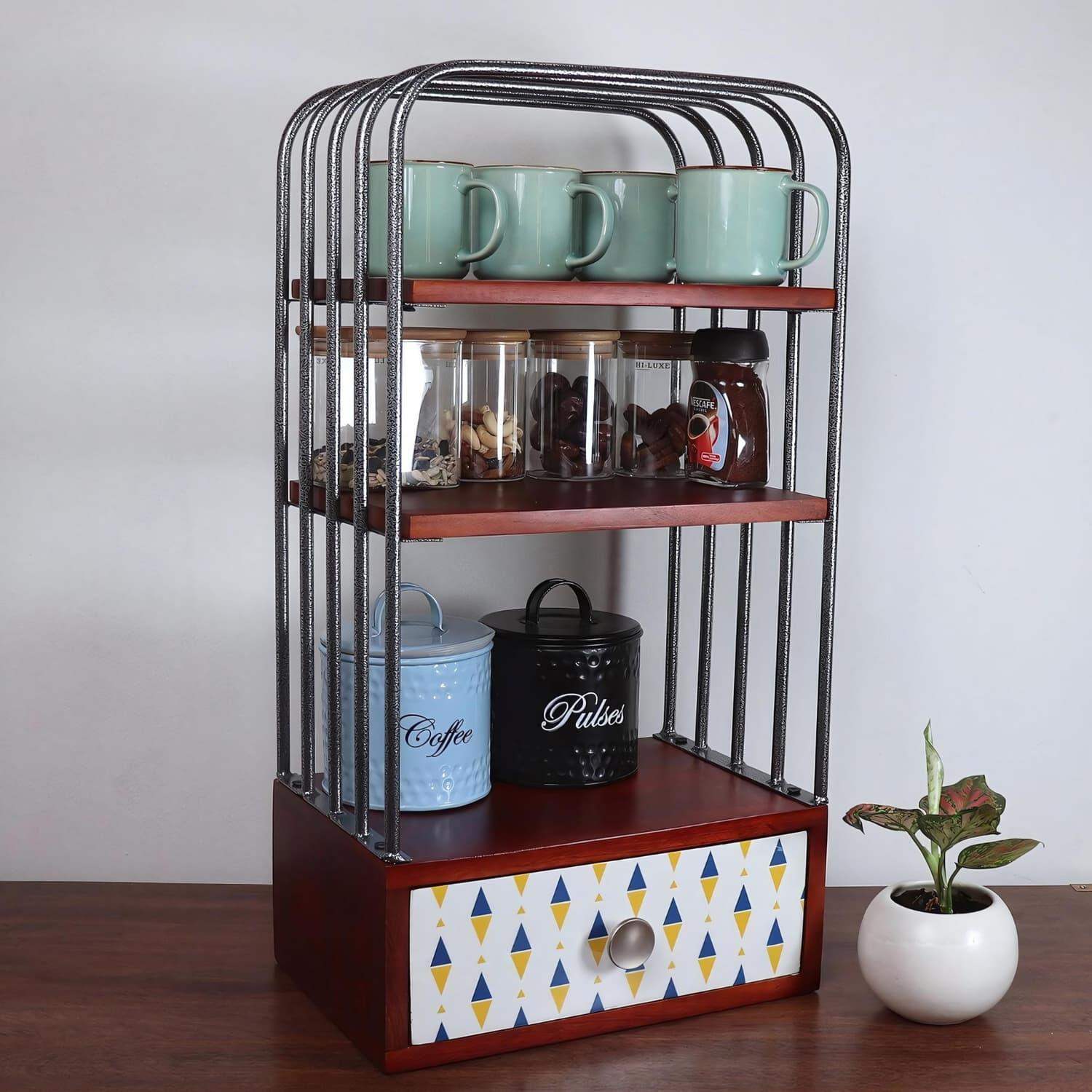 loosebucket®The Majestic Wooden Kitchen Organizer|Spice rack| Versatile organizer for home