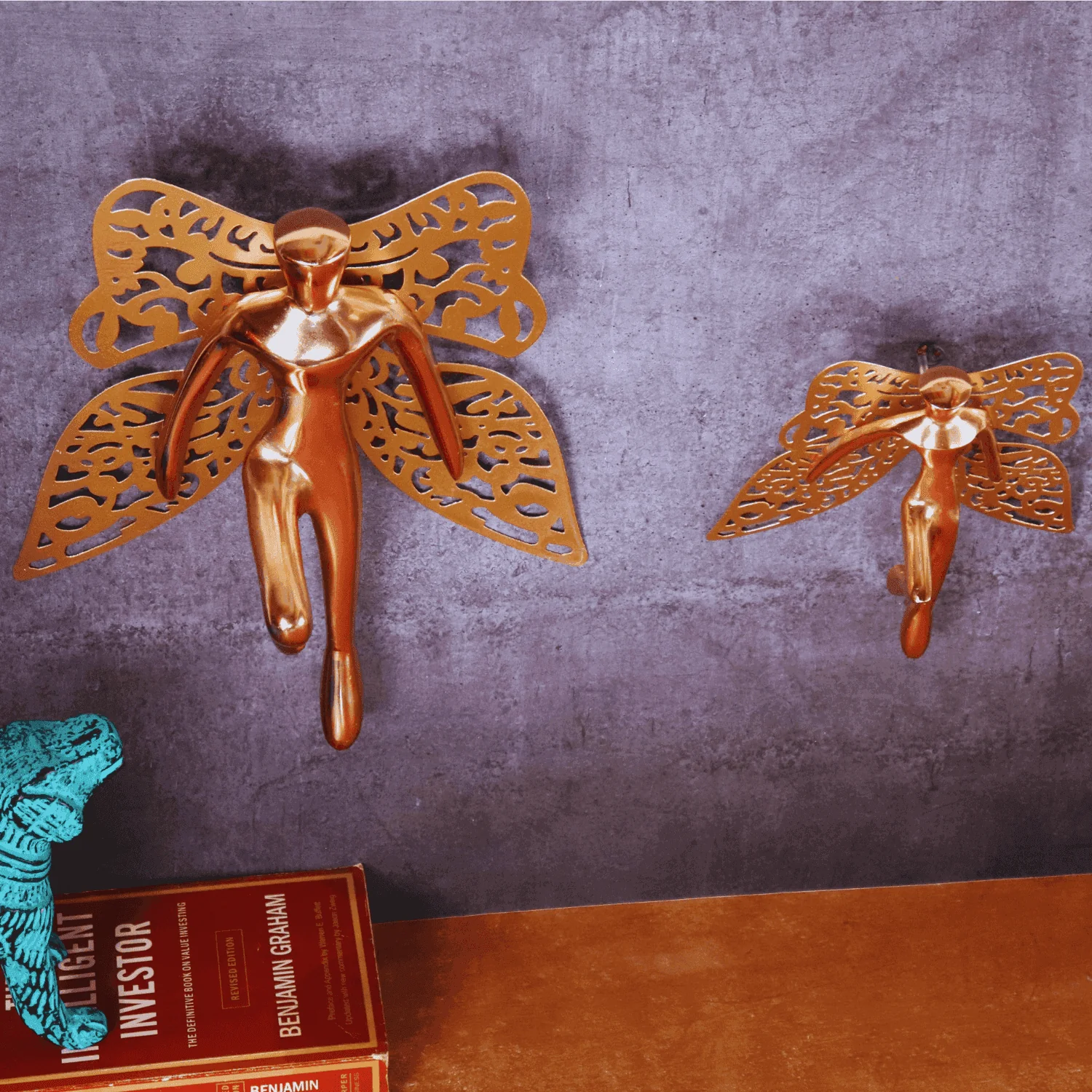 The Flying Angel Wall Metal Art in copper finish
