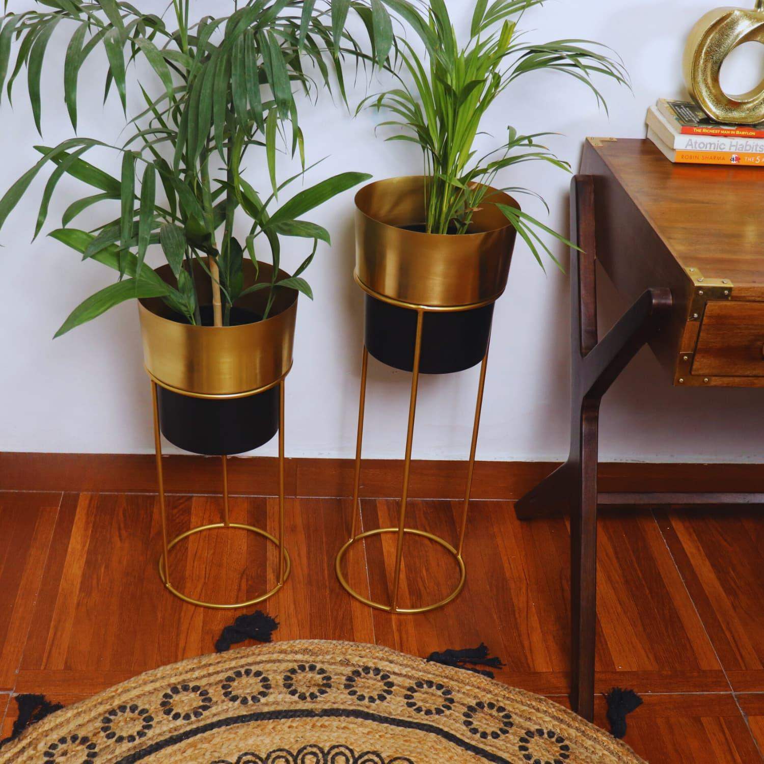 The Black Duo Metal Planters (Set of 2)