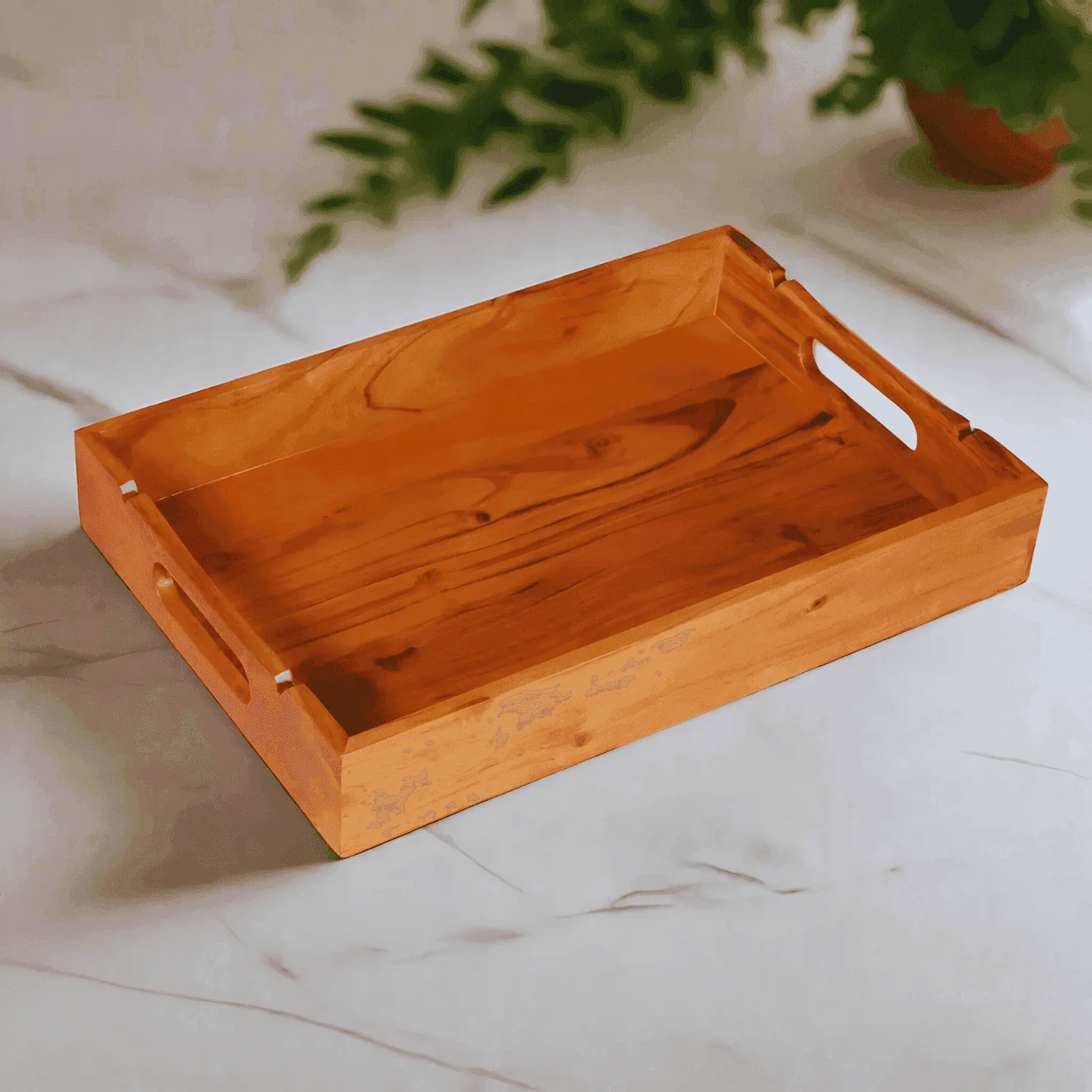 The Curvy Rule Acacia wood serving tray