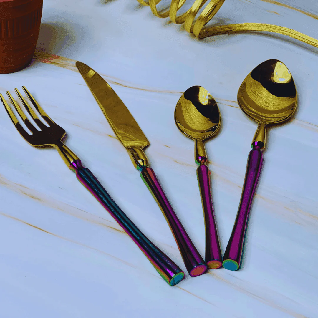 The Rainbow PVD Coated Cutlery Set