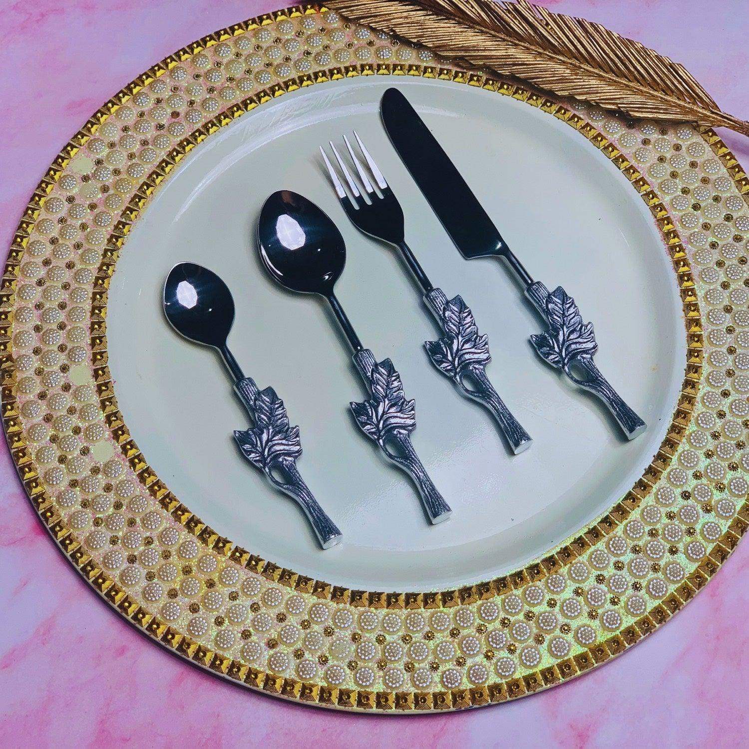 Silver glare PVD coating Cutlery Set (The Silver Trending Collection )