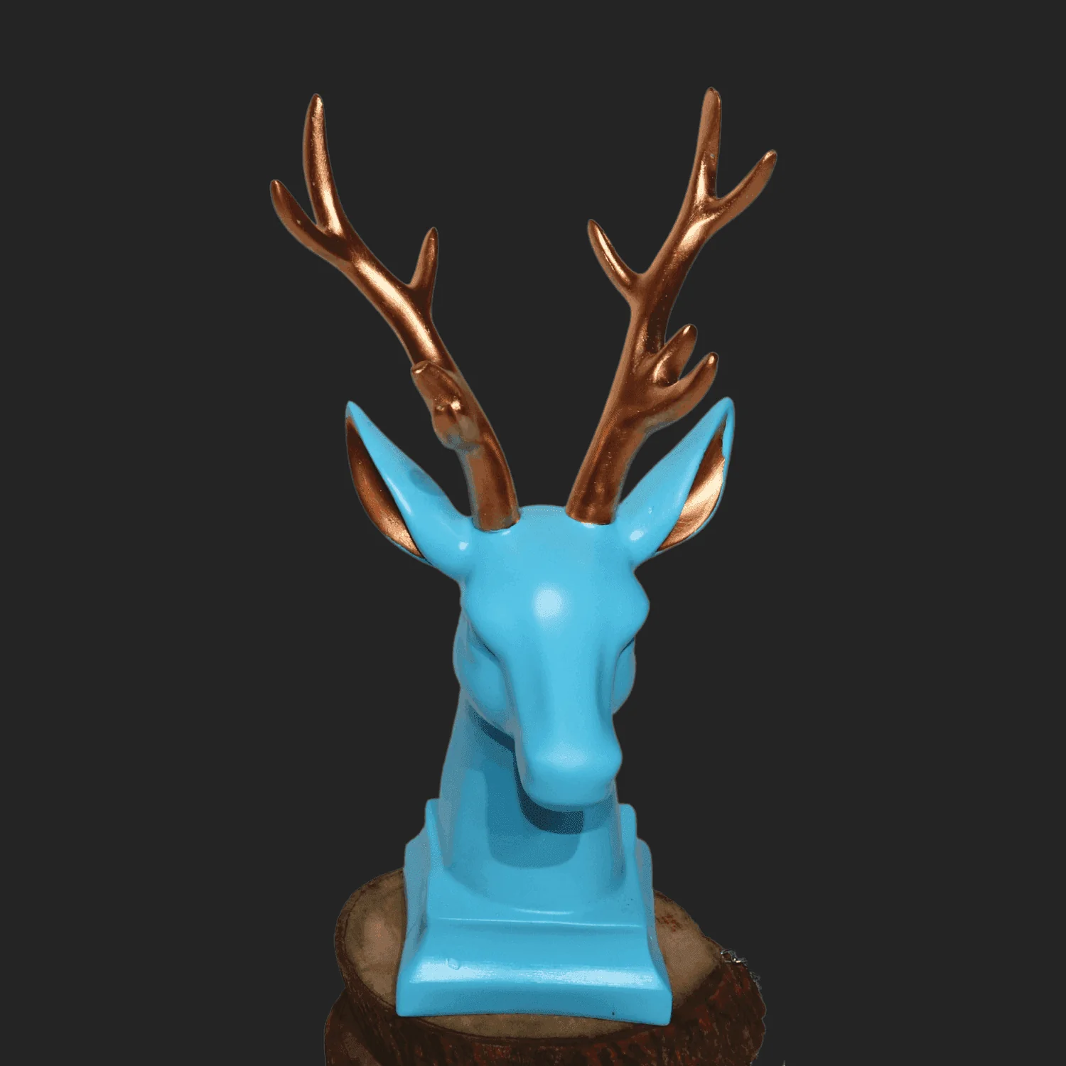The Modern Deer Face Sculpture (Exotic Blue)