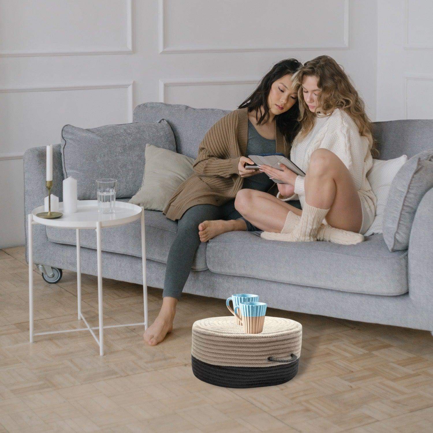 Jute Round Pouffe Stool