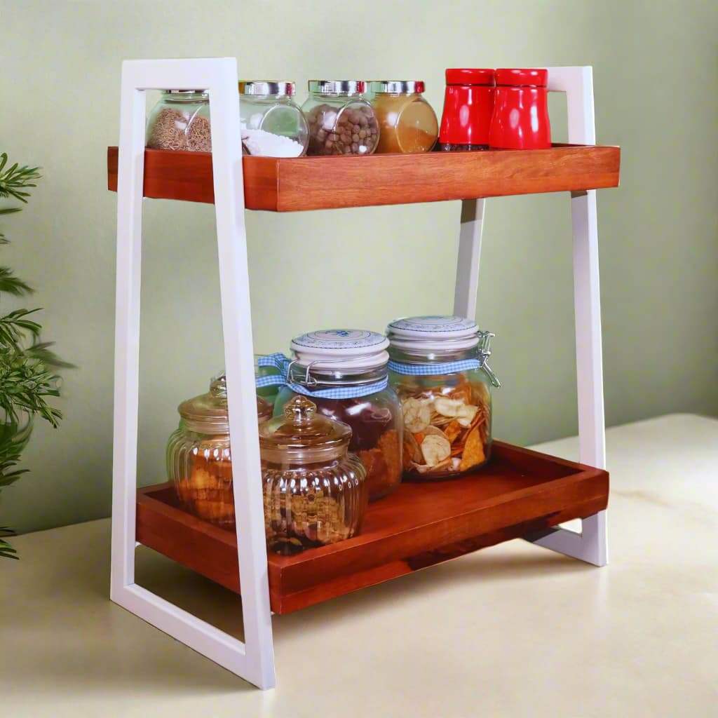 loosebucket®Trellis Premium Wooden Kitchen organizer| living area Versatile Organizer |Spice rack| Grocery organizer for kitchen (Big)