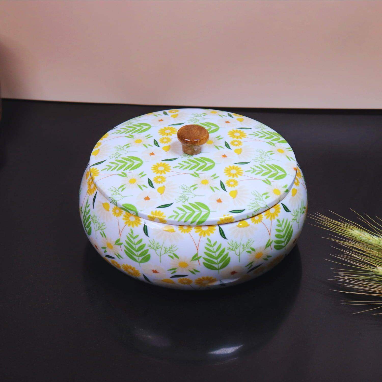 The Wooden Chapati Box Spring edition Wooden Chapati Box | wooden Casserole| Roti Box with lid for kitchen