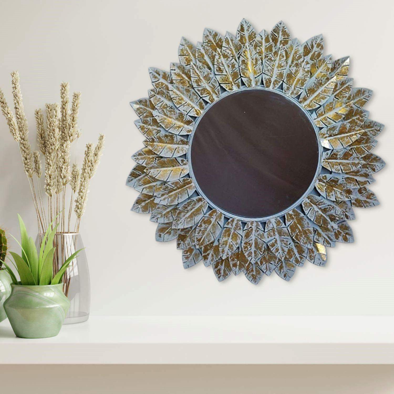Metal Wall Mirror (The Sunflower)