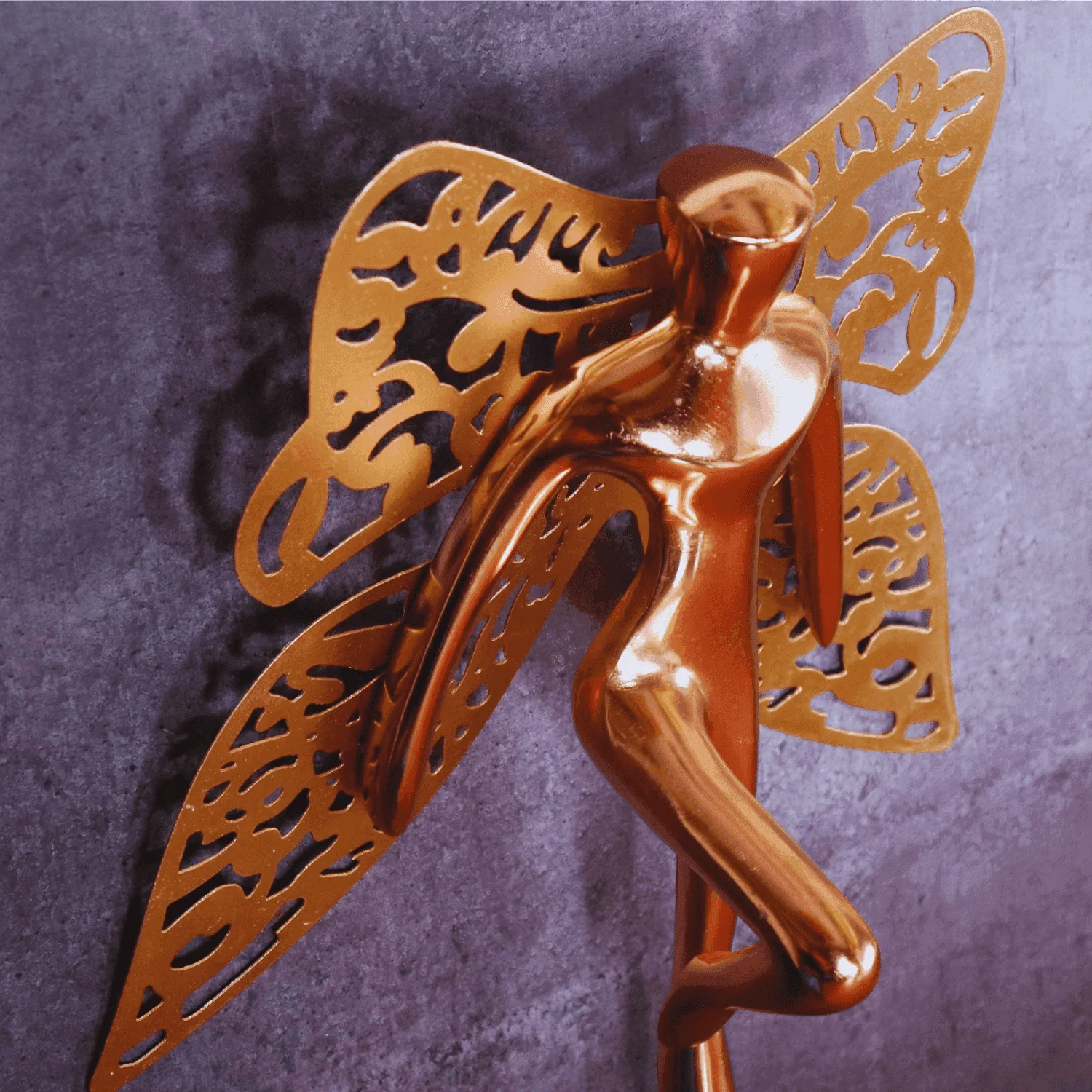 The Flying Angel Wall Metal Art in copper finish