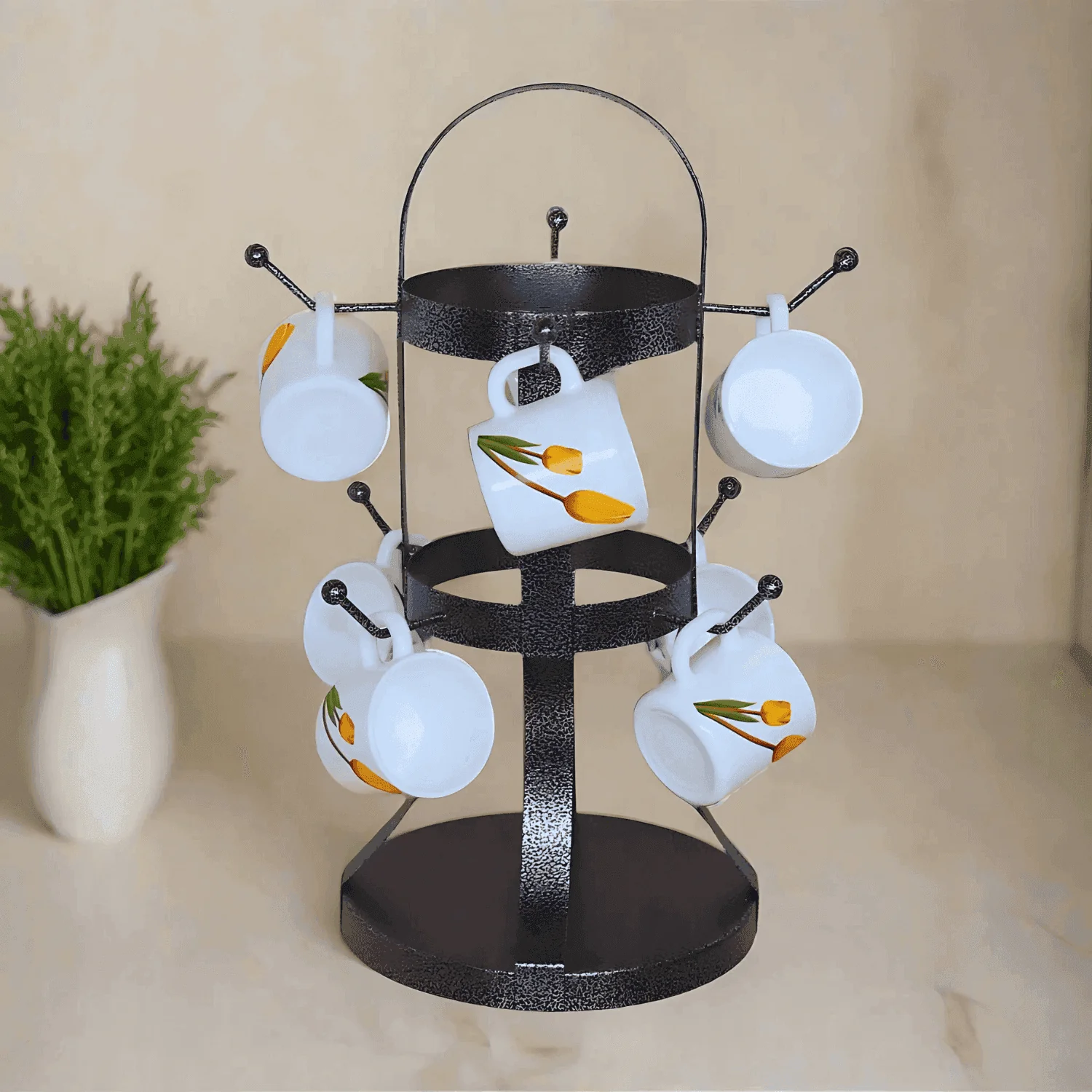 Silver Trail Metal Cup Stand for Kitchen (Big Size)