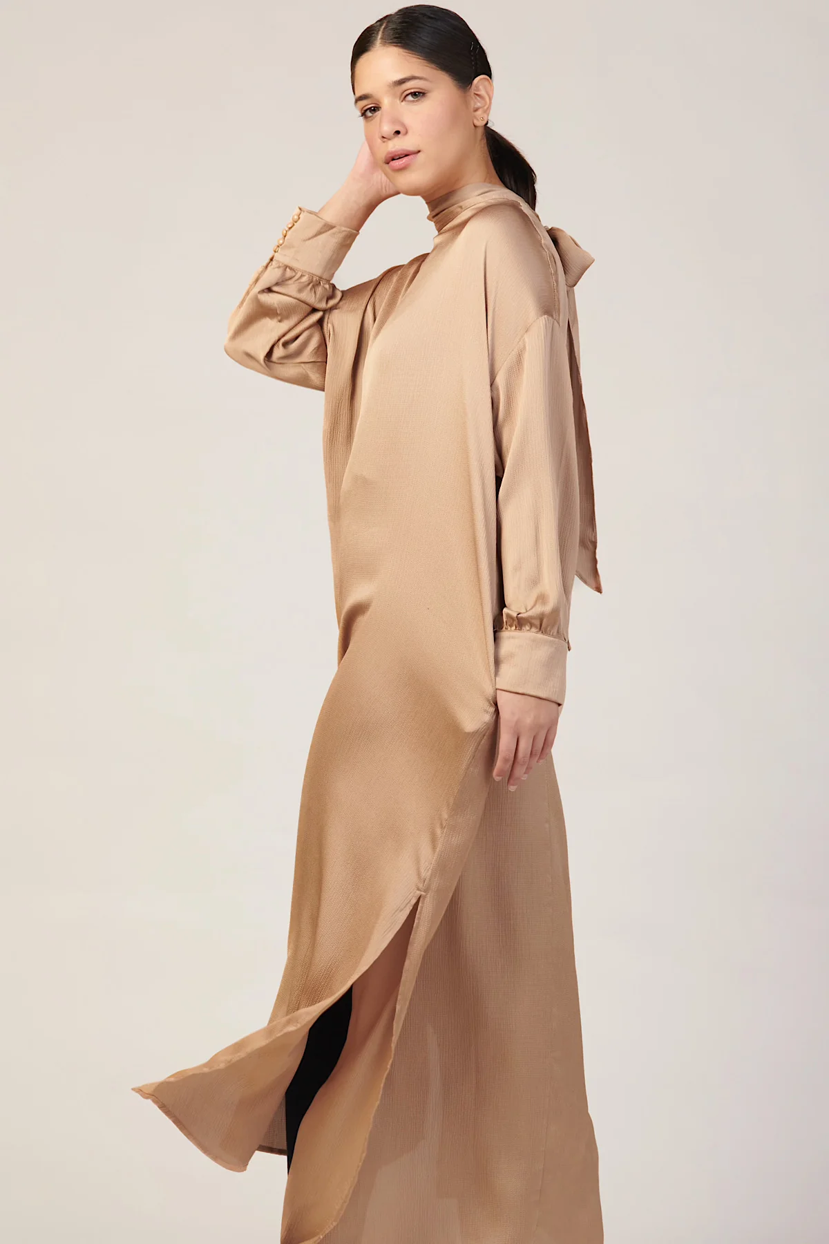 Eden Sash Maxi Dress - Latte