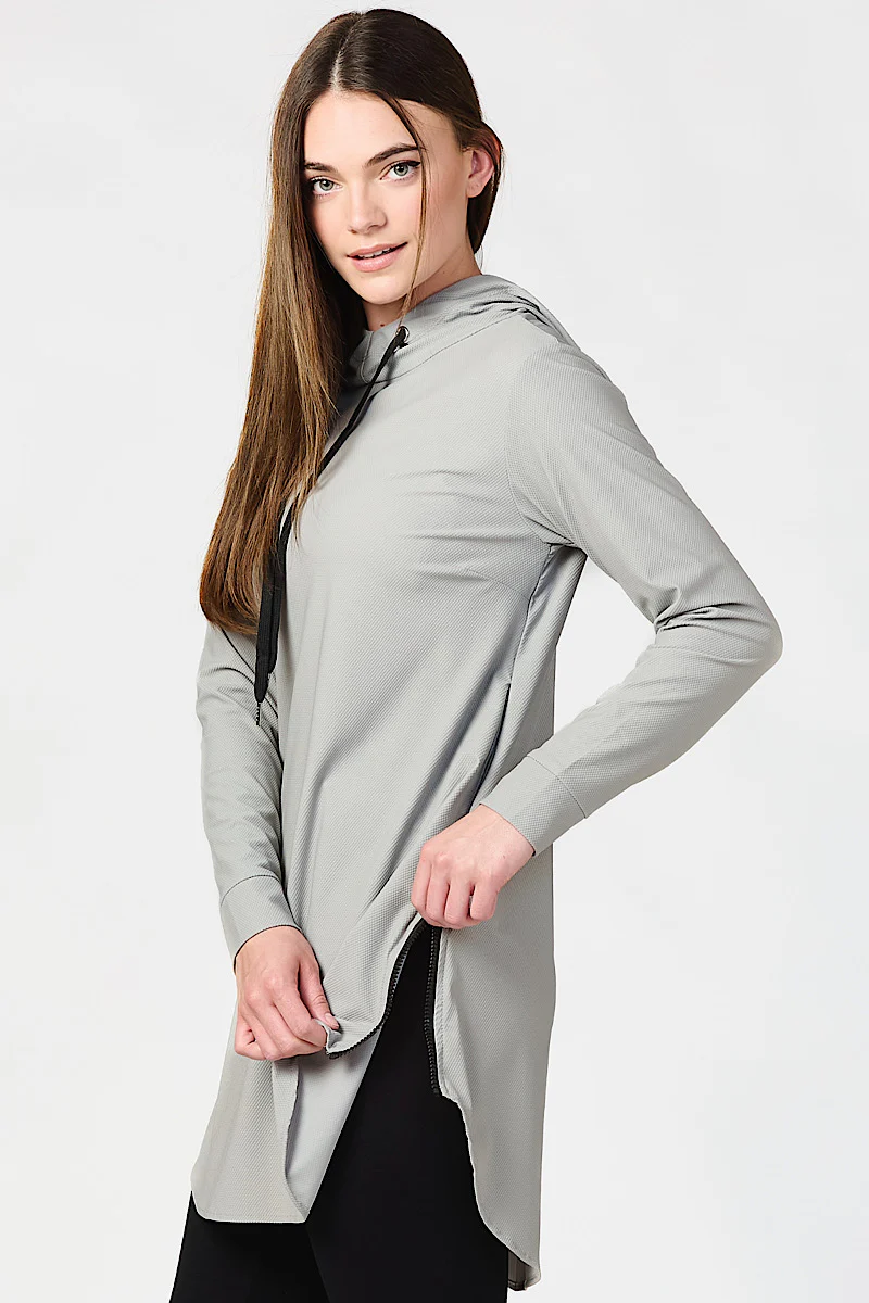 Funnel Neck Active Top - Gray