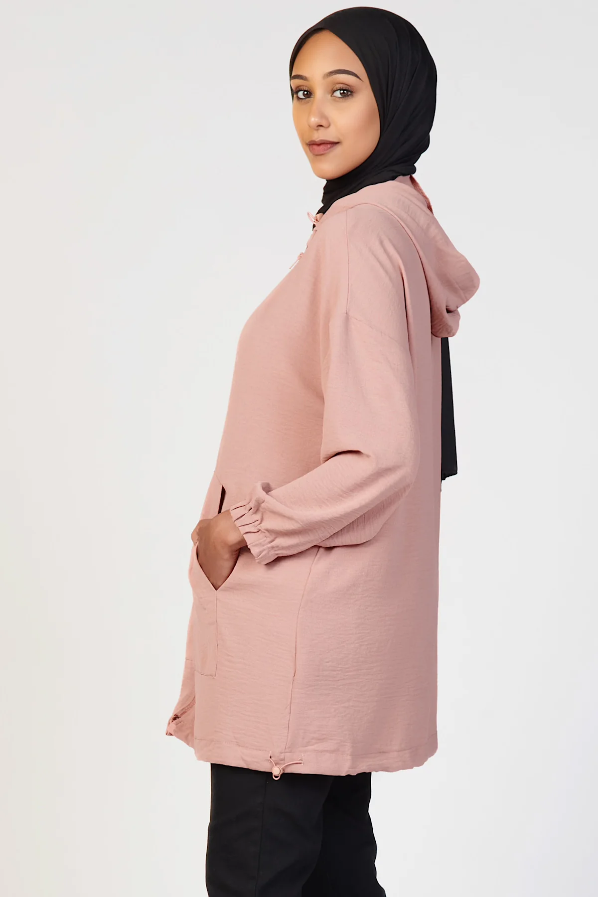 Light Zip Up Hoodie- Mauve