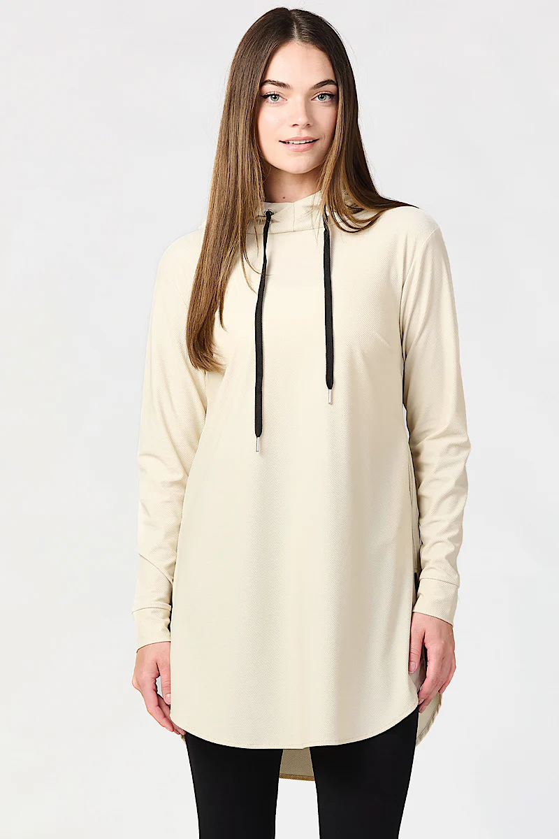 Funnel Neck Active Top - Cream