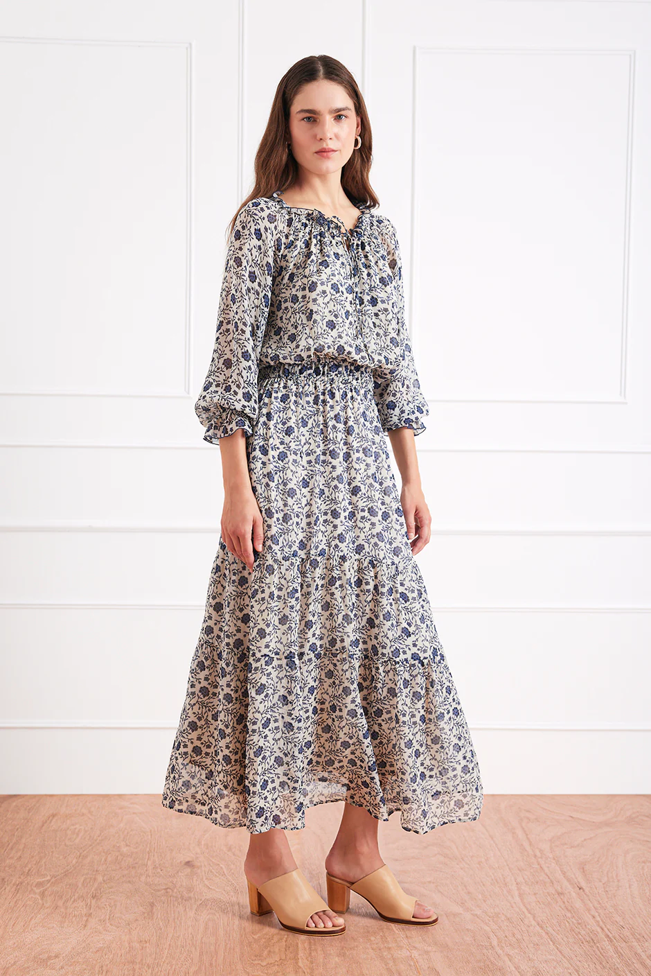 Esme Dress in Sapphire Vines