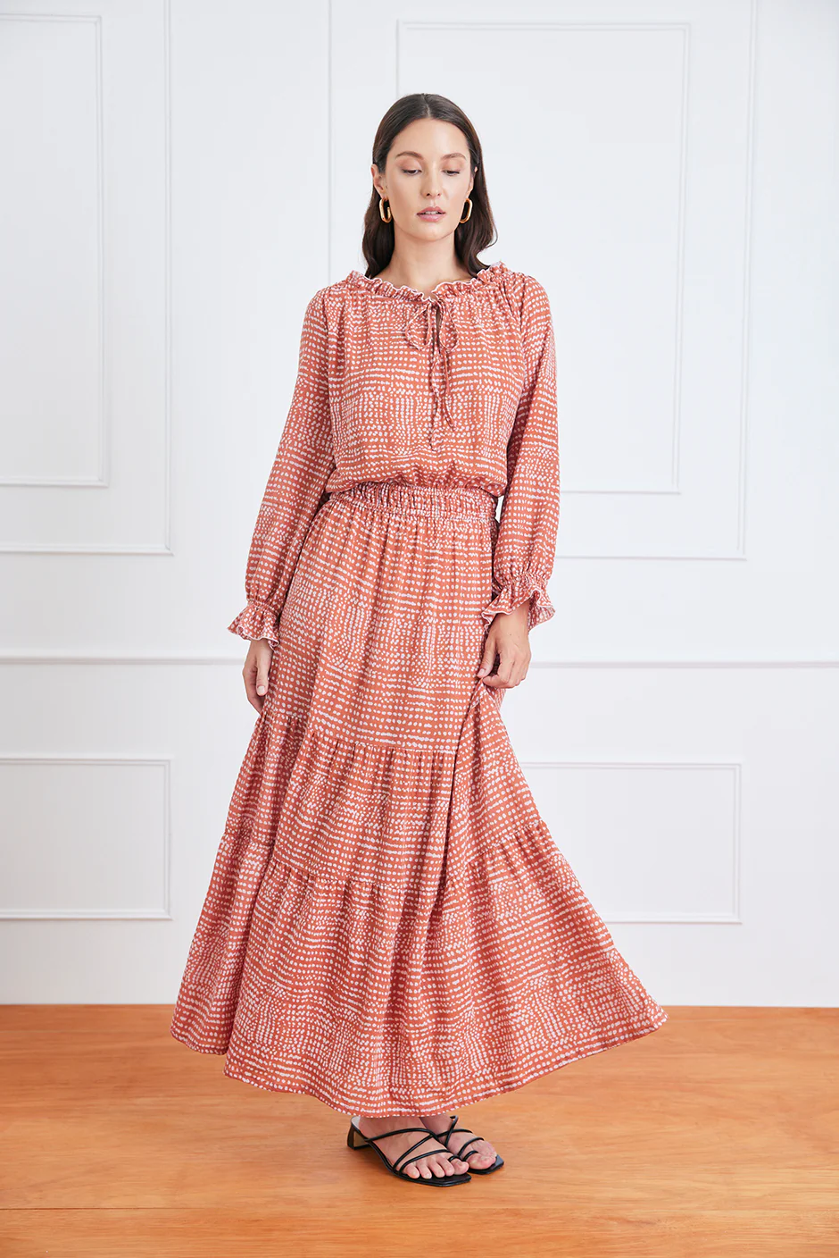 Esme Dress in Saffron Dot