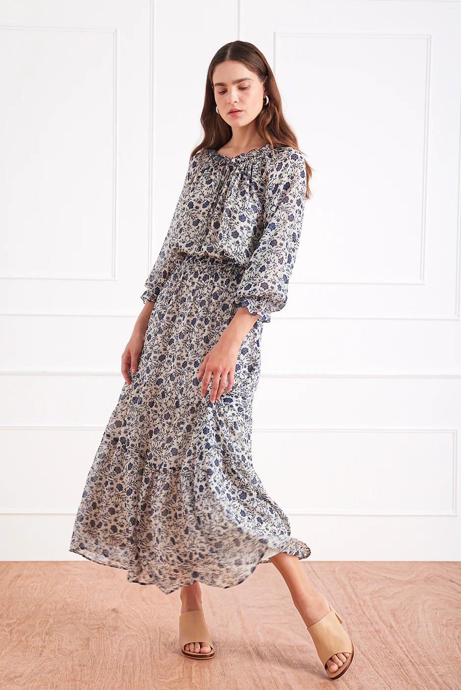 Esme Dress in Sapphire Vines