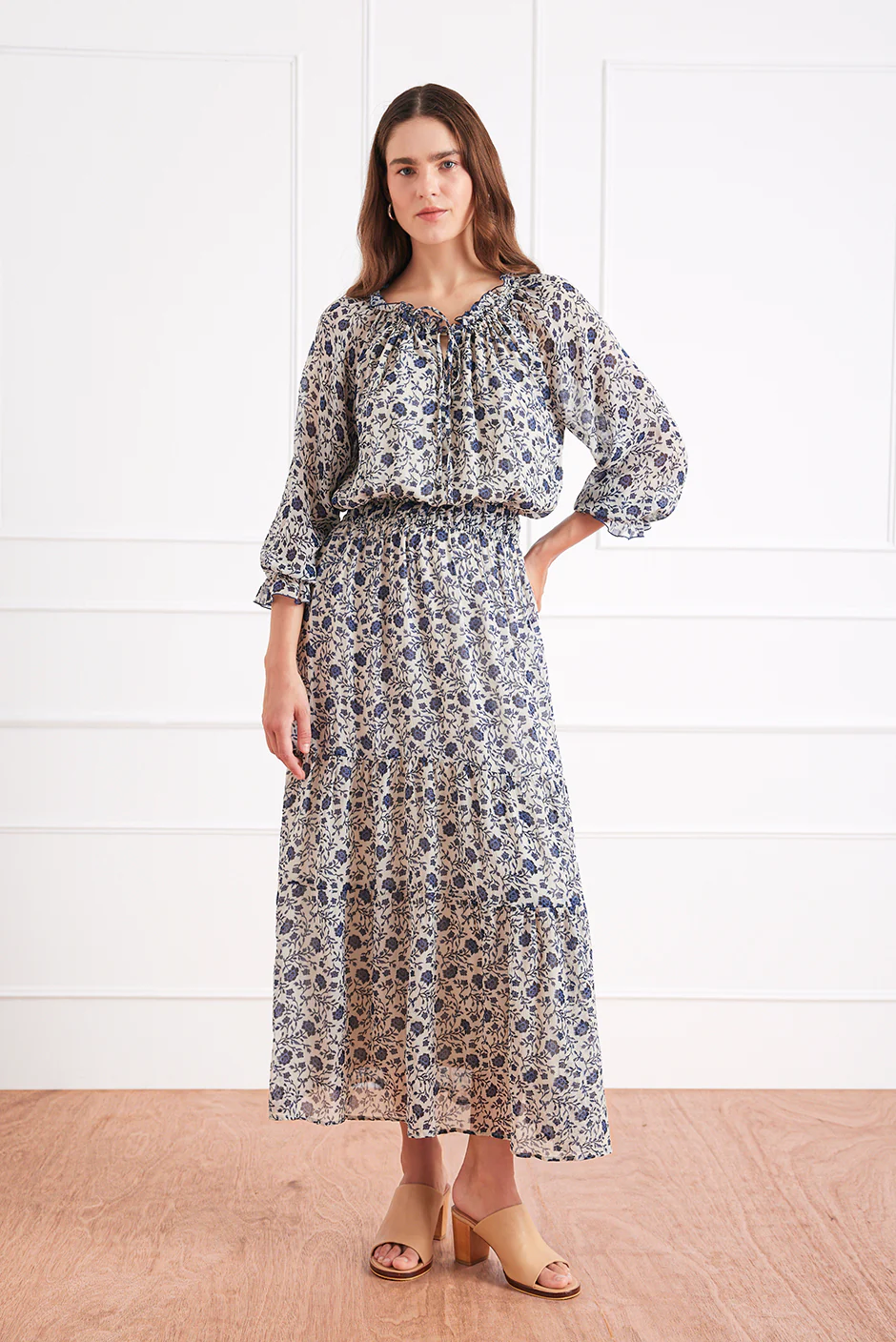 Esme Dress in Sapphire Vines