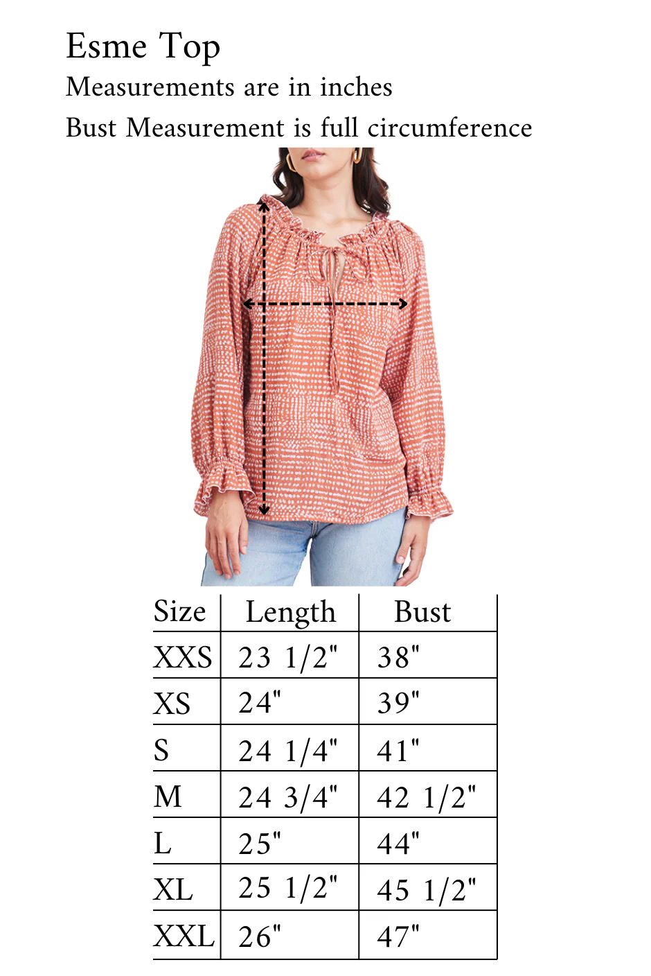 Esme Top in Saffron Dot