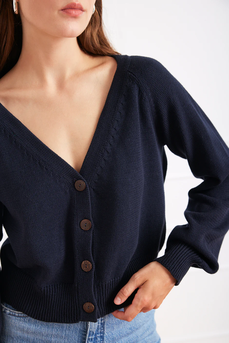 Greta Cardigan in Midnight Navy