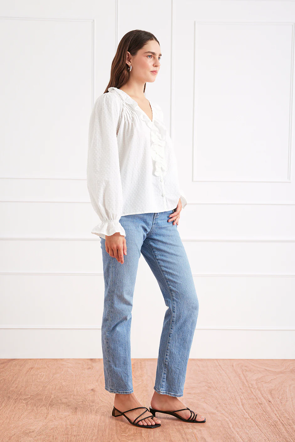 Long Sleeve Chloe Shirt in Off White