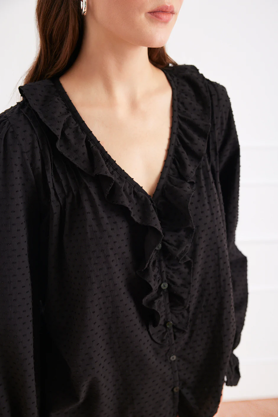 Long Sleeve Chloe Shirt in Black