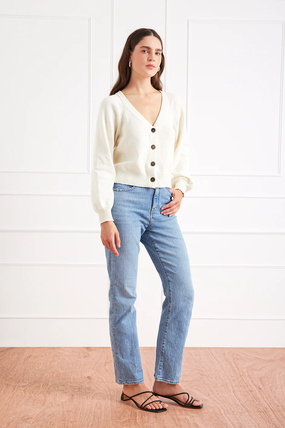 Greta Cardigan in Oat Milk