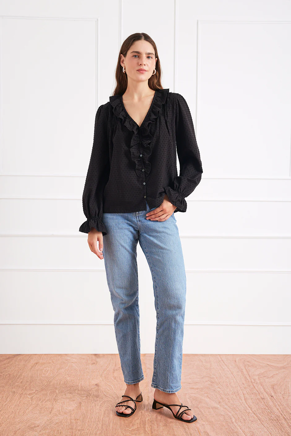Long Sleeve Chloe Shirt in Black