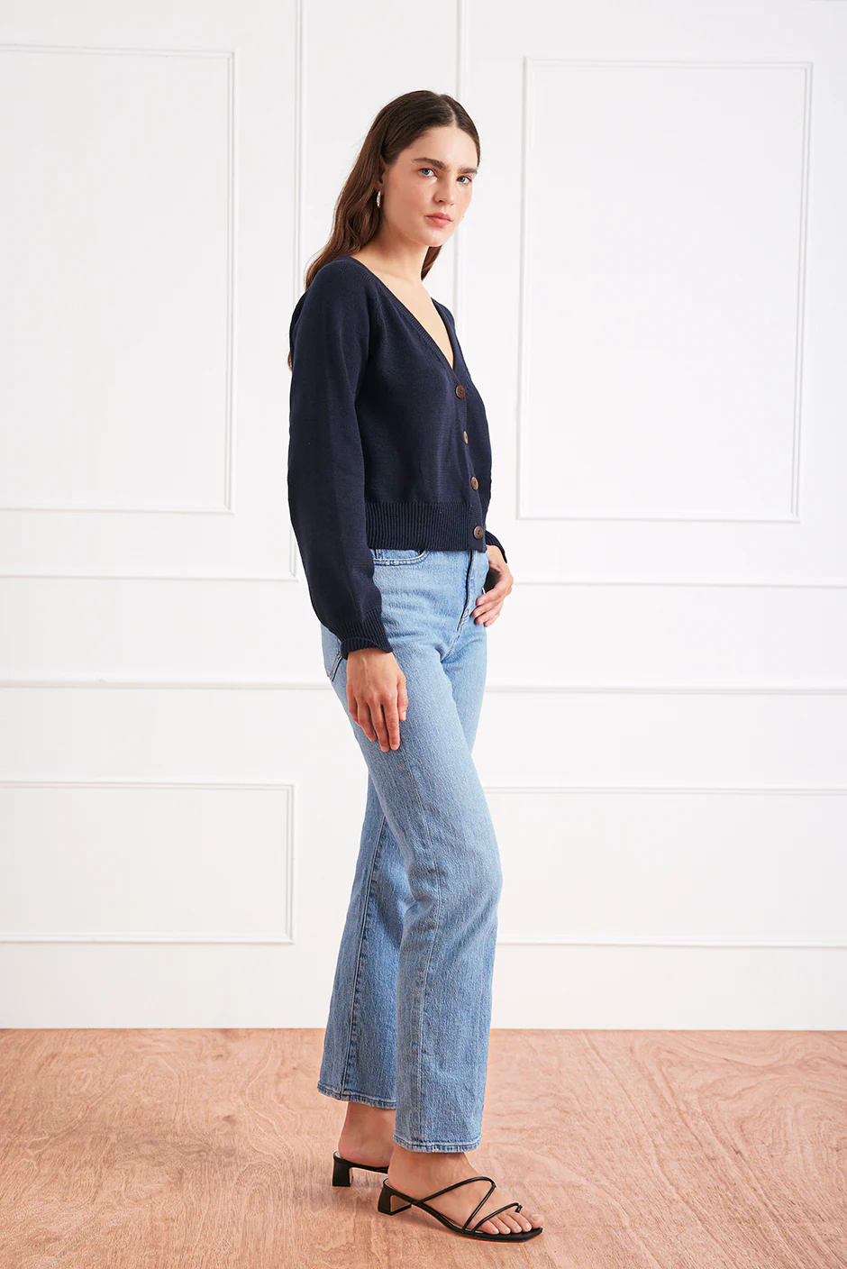 Greta Cardigan in Midnight Navy